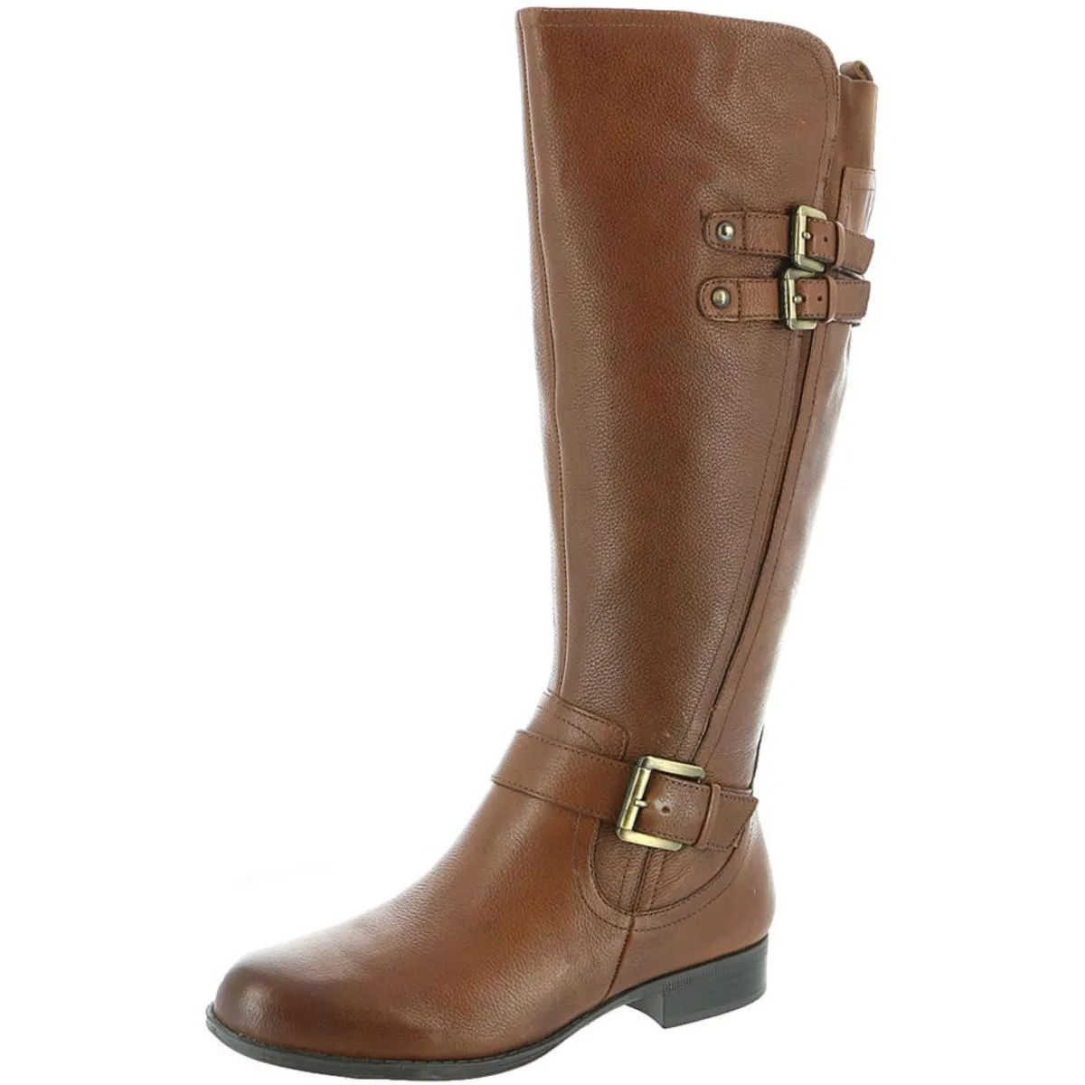 Jessie Womens Leather Wide Calf Riding Boots