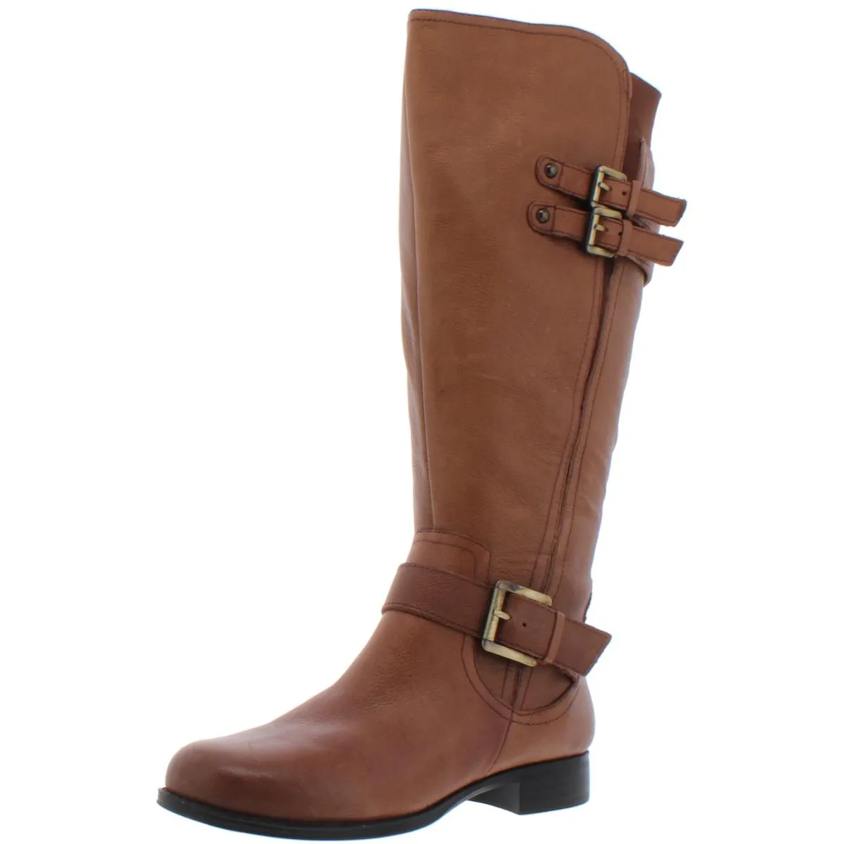 Jessie Womens Leather Wide Calf Riding Boots