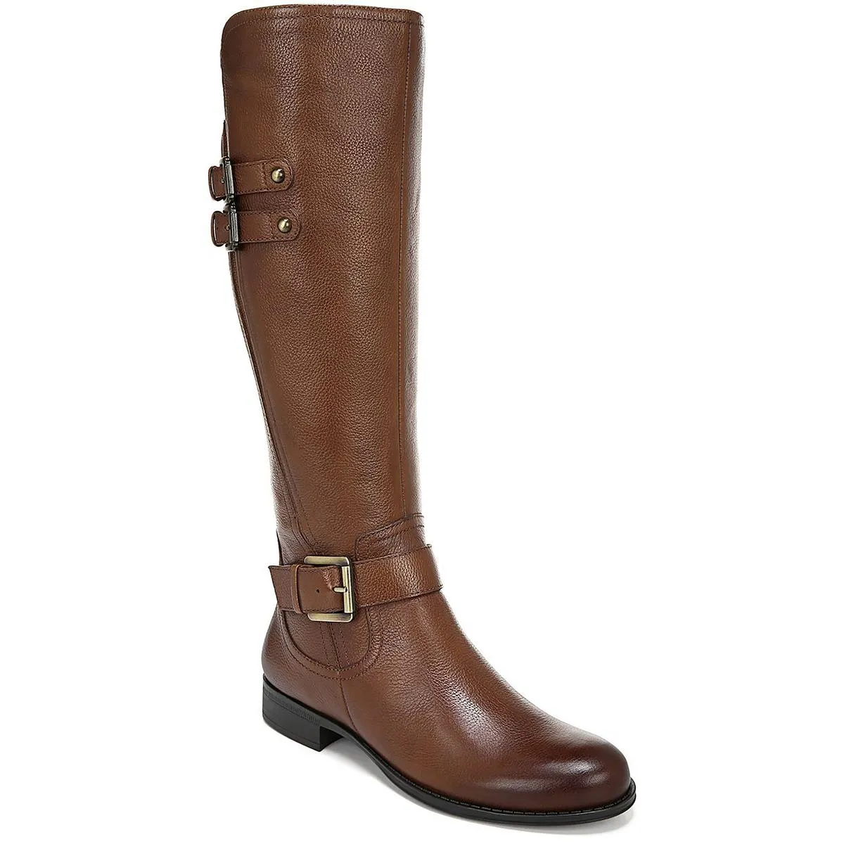 Jessie Womens Leather Wide Calf Riding Boots