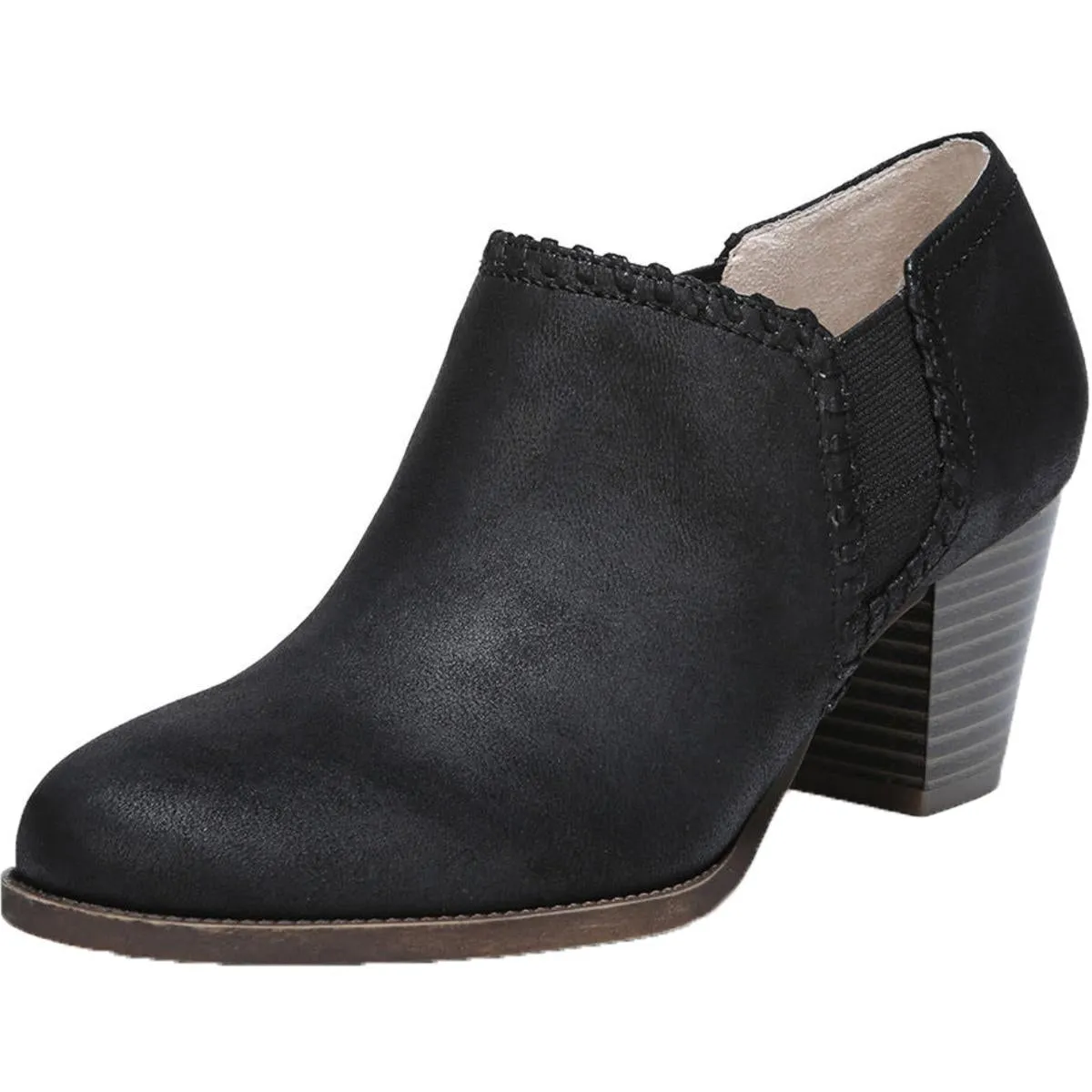 Joelle Womens Faux Leather Heeled Ankle Boots