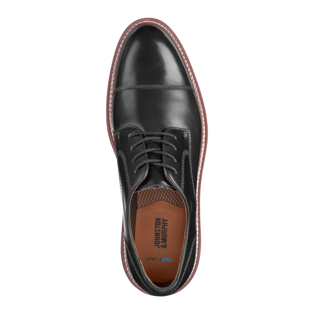 Johnston & Murphy Men's Upton Dress Cap Toe Black Full Grain Leather