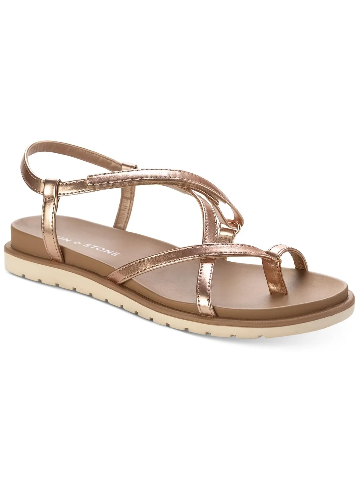 Juune Womens Ankle Strap Flat Slingback Sandals