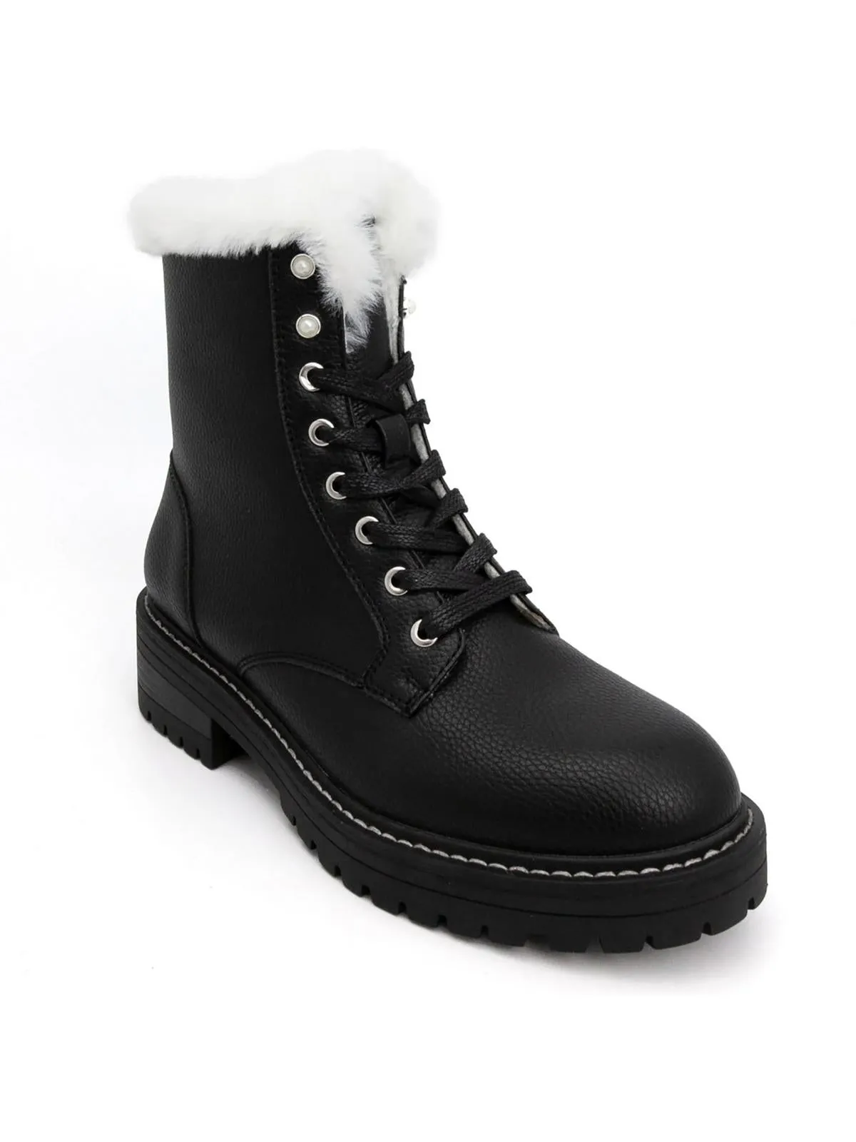 Kaedy Womens Faux Leather Combat & Lace-up Boots