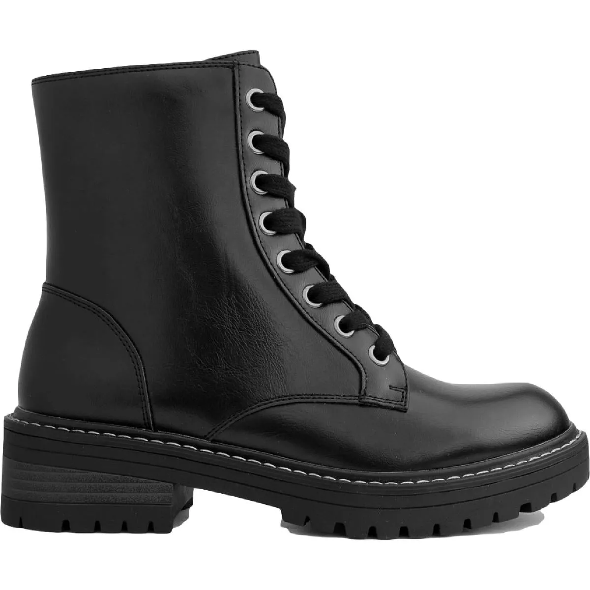 Kaedy Womens Faux Leather Combat & Lace-up Boots