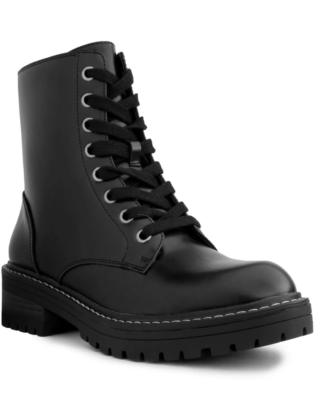 Kaedy Womens Faux Leather Combat & Lace-up Boots
