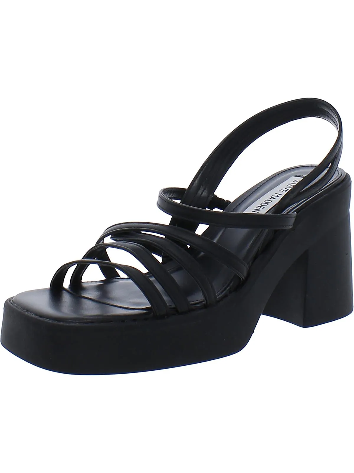 Kalani Womens Leather Strappy Platform Sandals
