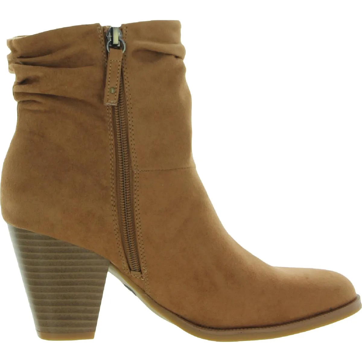 Kall Me Womens Faux Suede Ruched Ankle Boots