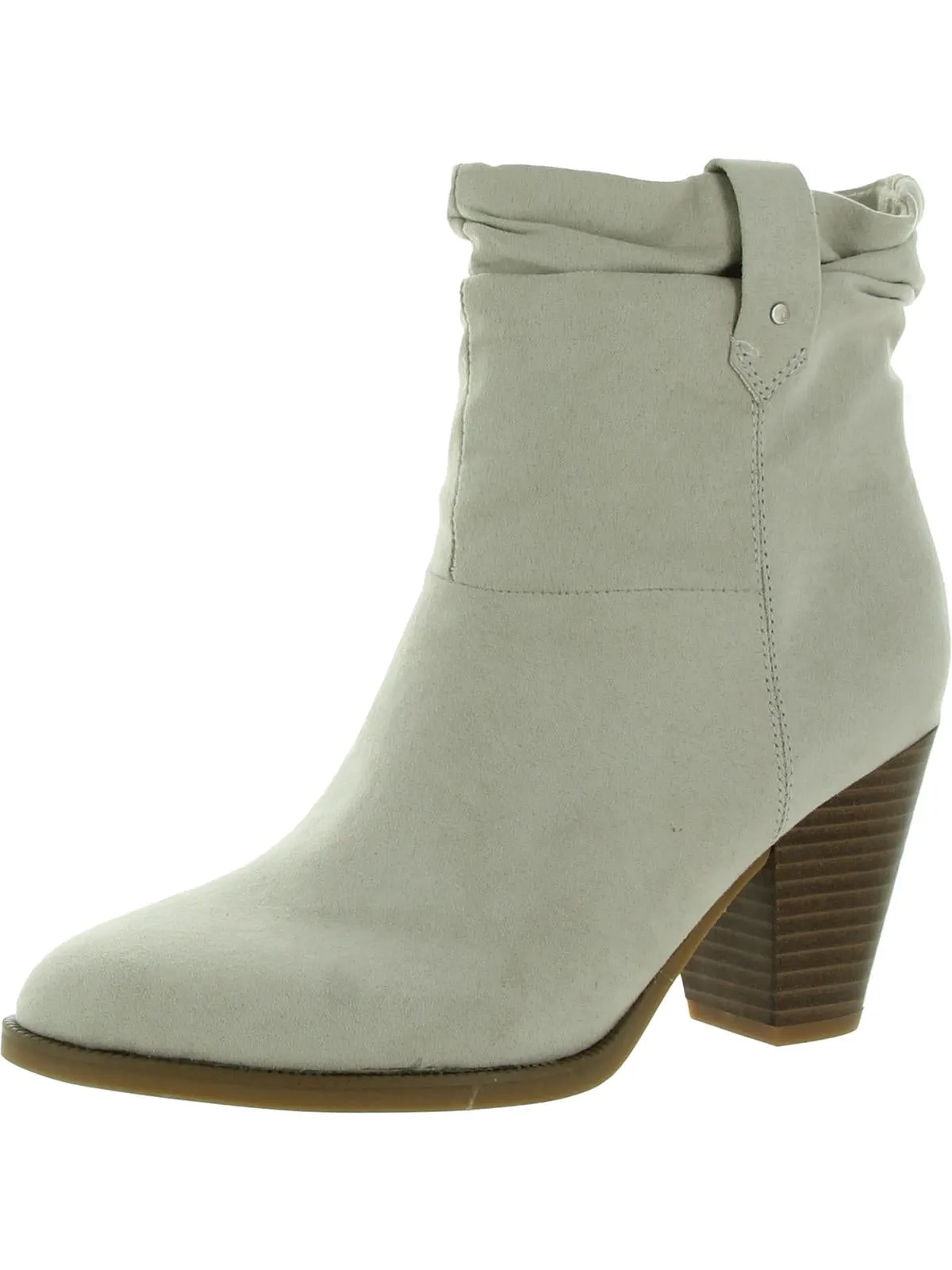Kall Me Womens Faux Suede Ruched Ankle Boots