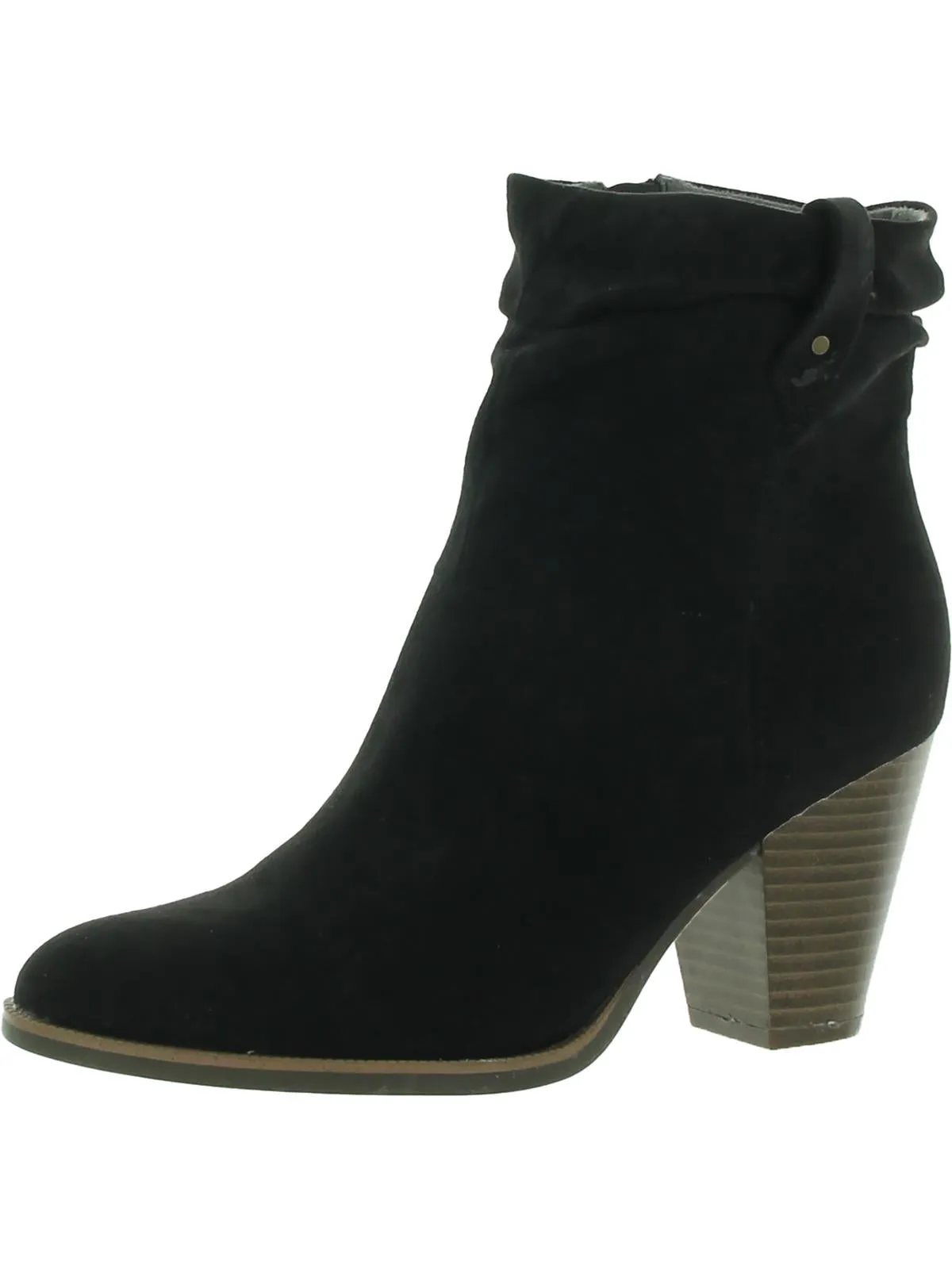 Kall Me Womens Faux Suede Ruched Ankle Boots