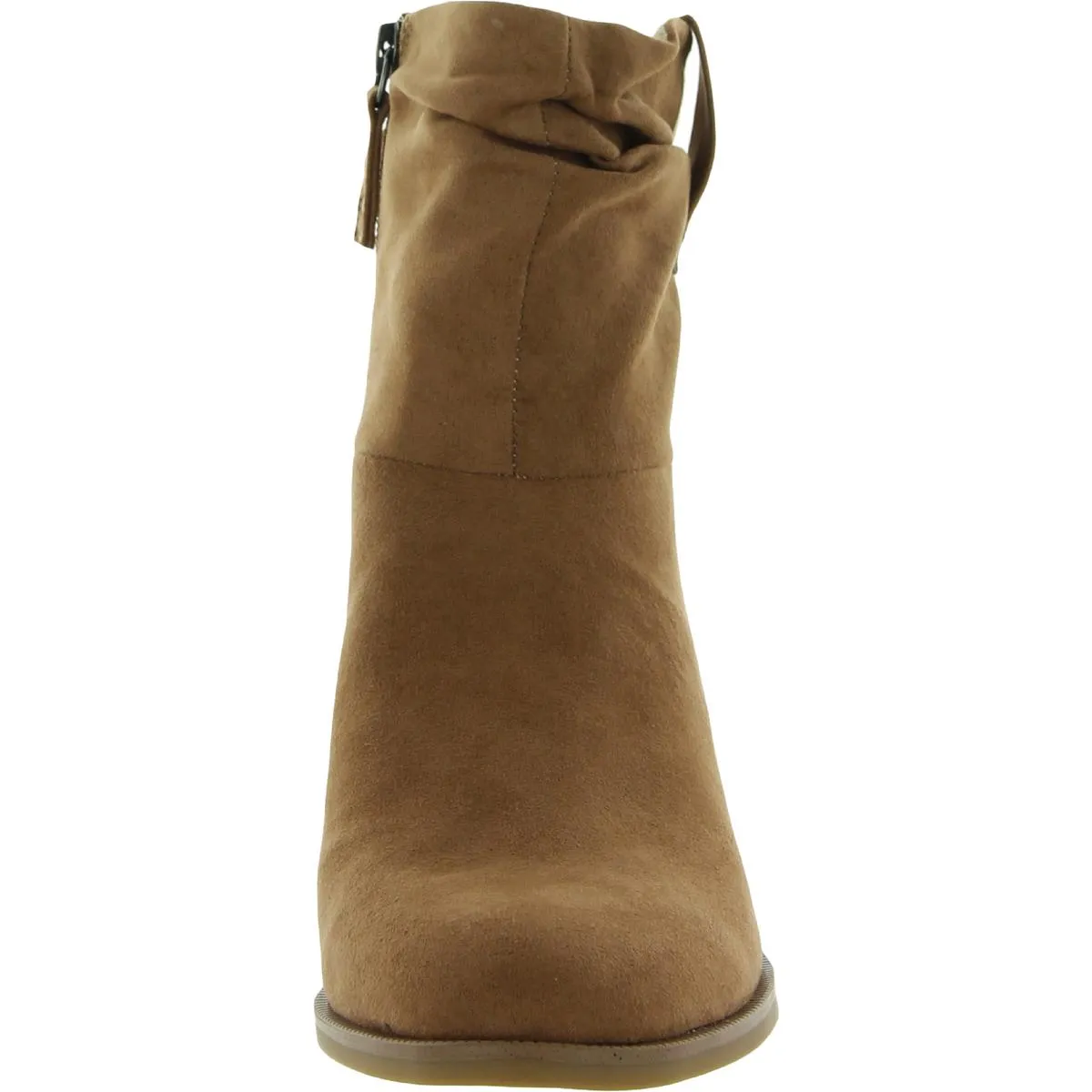 Kall Me Womens Faux Suede Ruched Ankle Boots