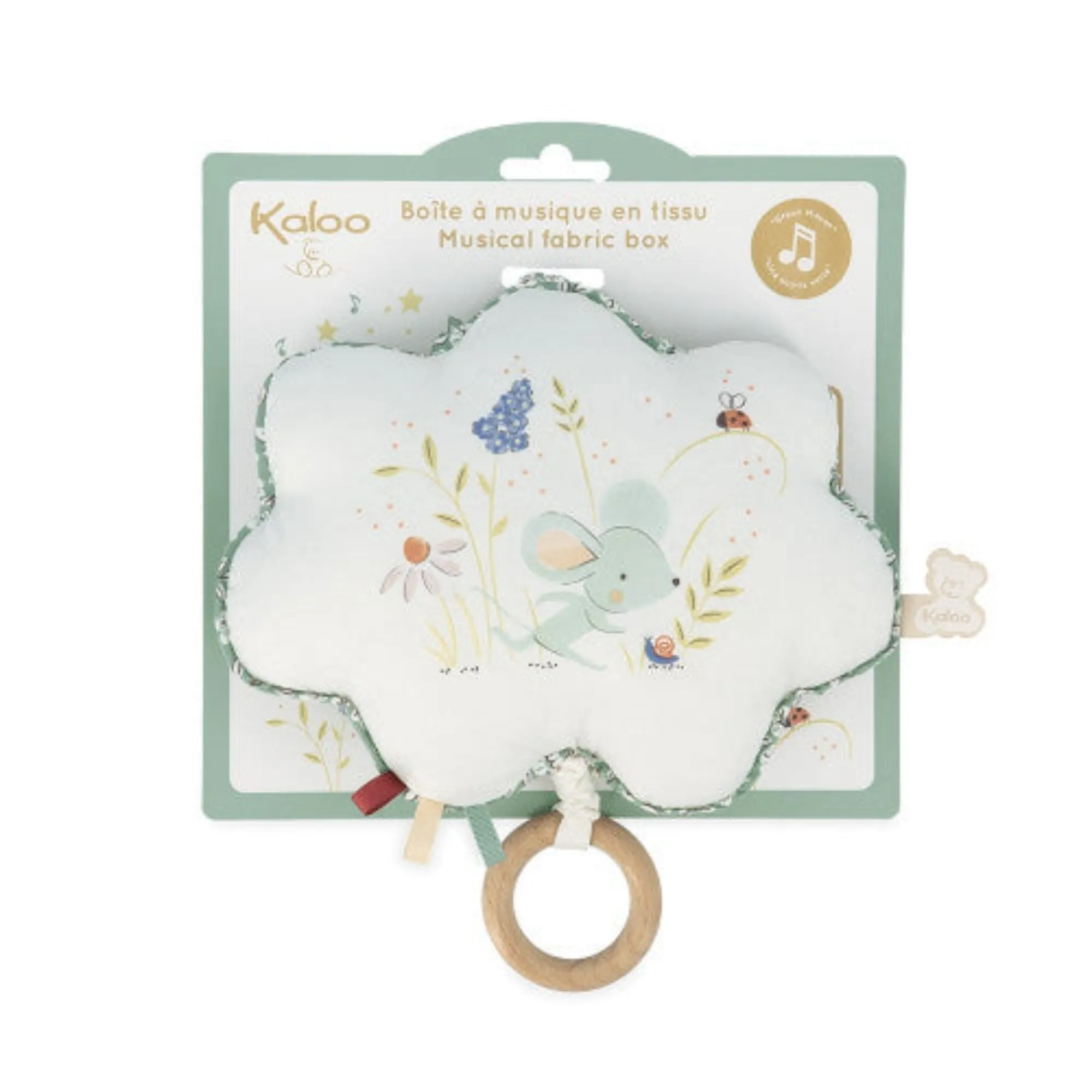 KALOO Fabric Musical Box - Green Mouse