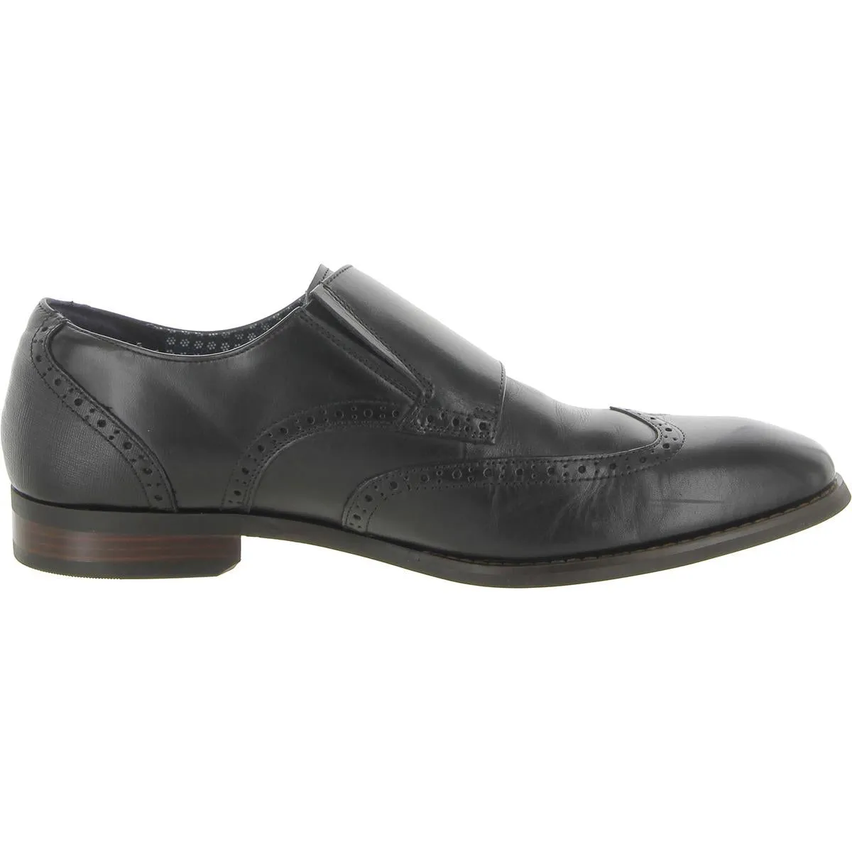 Karson Mens Leather Brogue Monk Shoes