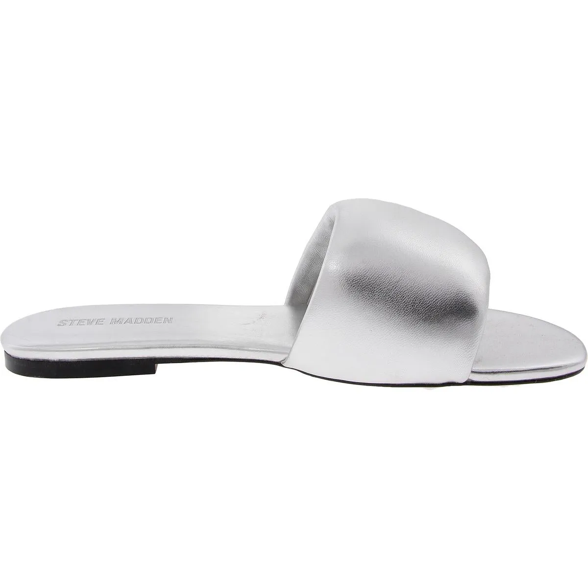 Karter Womens Padded Insole Faux Leather Slide Sandals