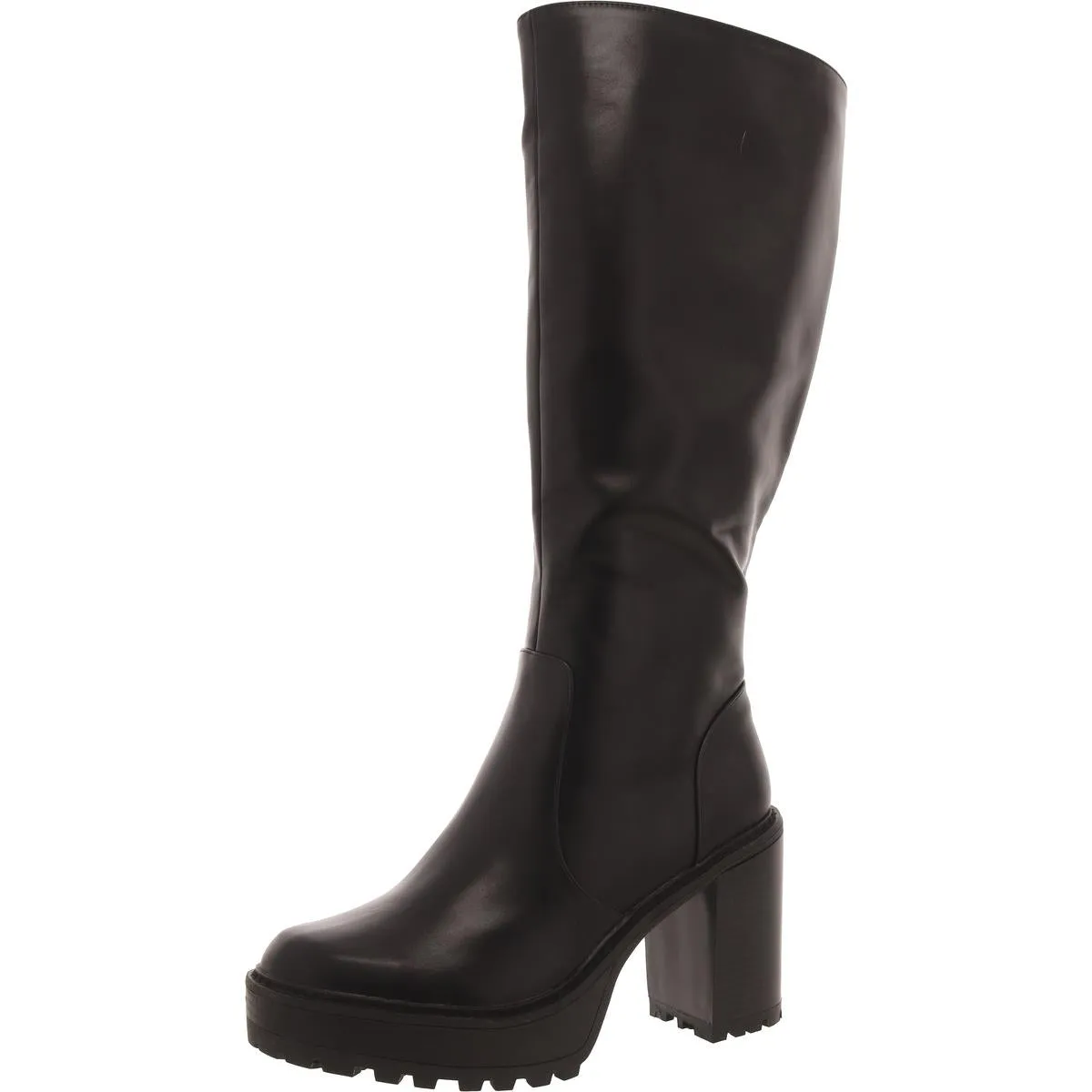Katalina Womens Faux Leather Round Toe Knee-High Boots