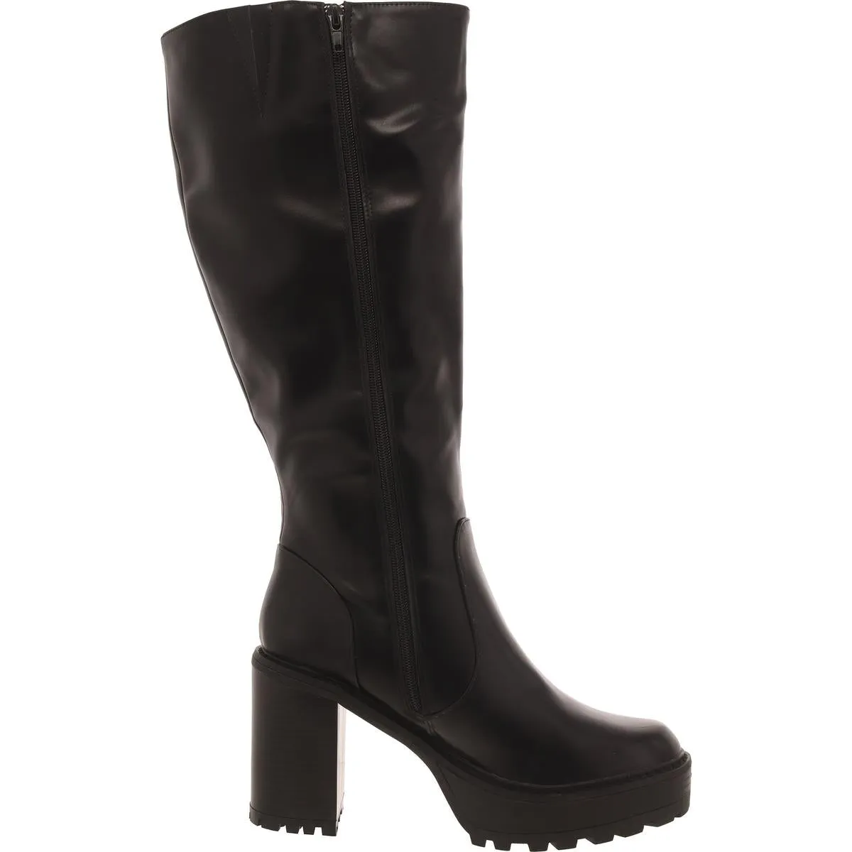 Katalina Womens Faux Leather Round Toe Knee-High Boots