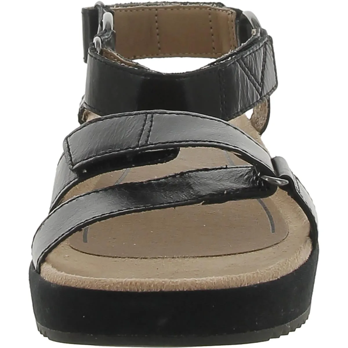 Kayan Womens Leather Flatform Footbed Sandals