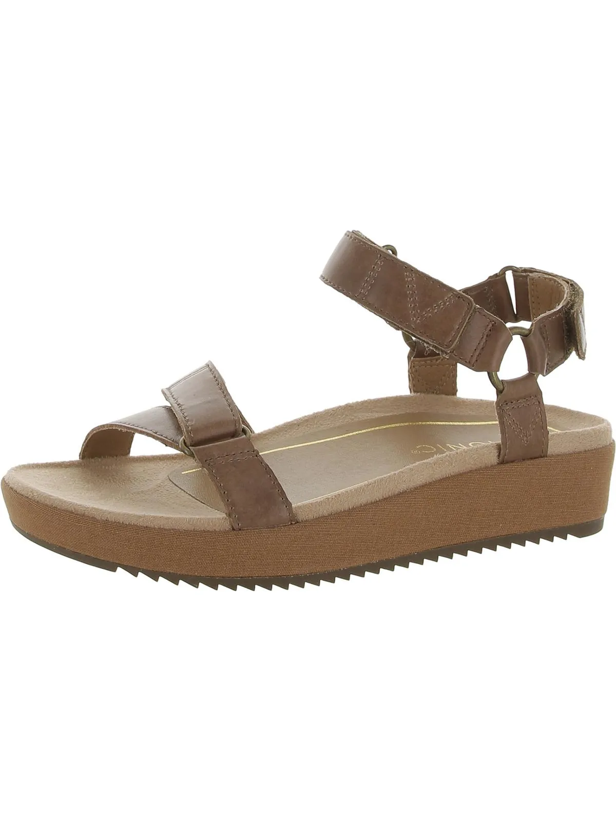 Kayan Womens Leather Flatform Footbed Sandals