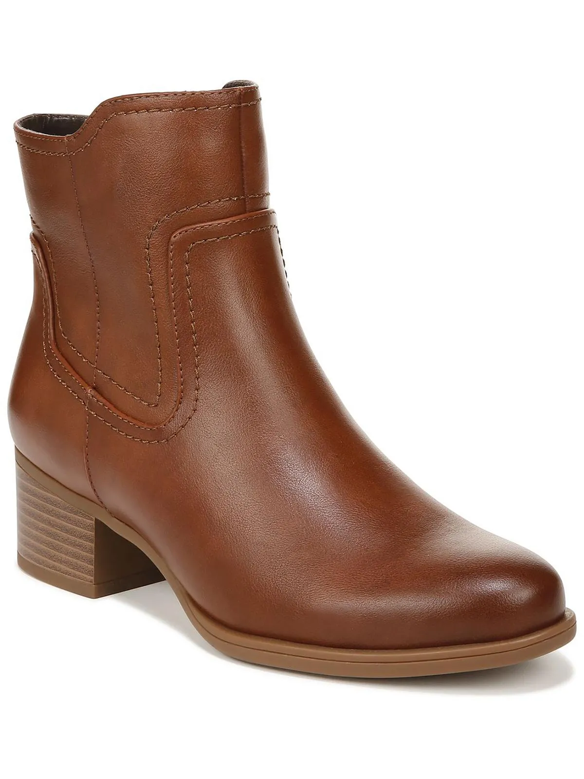 Kelby Womens Faux Leather Almond Toe Ankle Boots