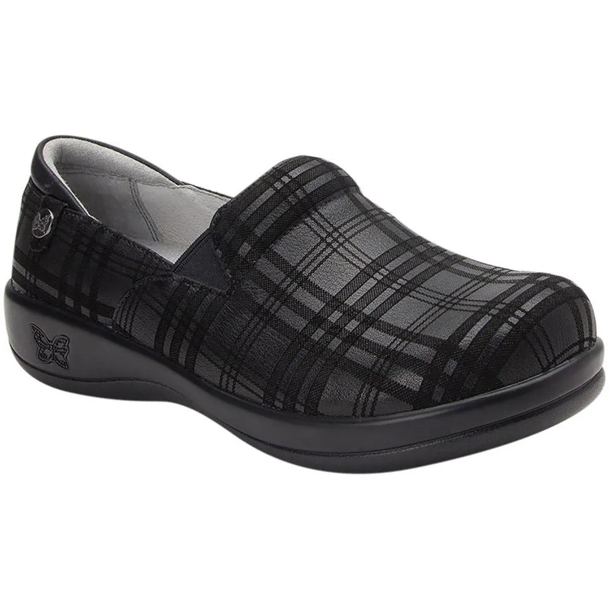 Keli Womens Plaid Leather Clogs