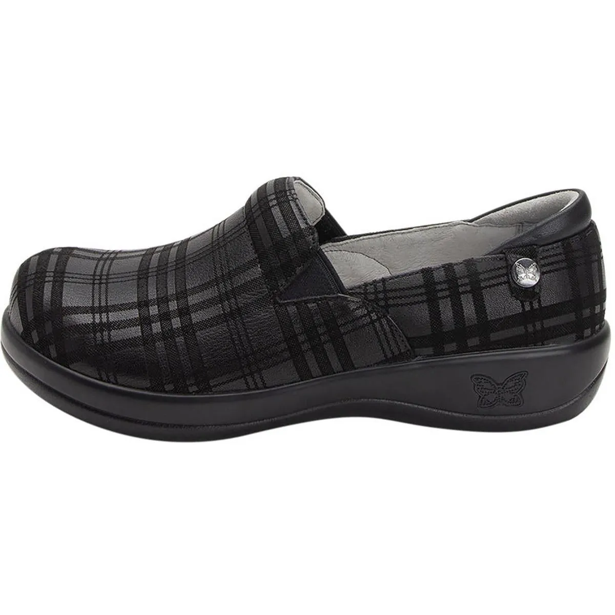 Keli Womens Plaid Leather Clogs