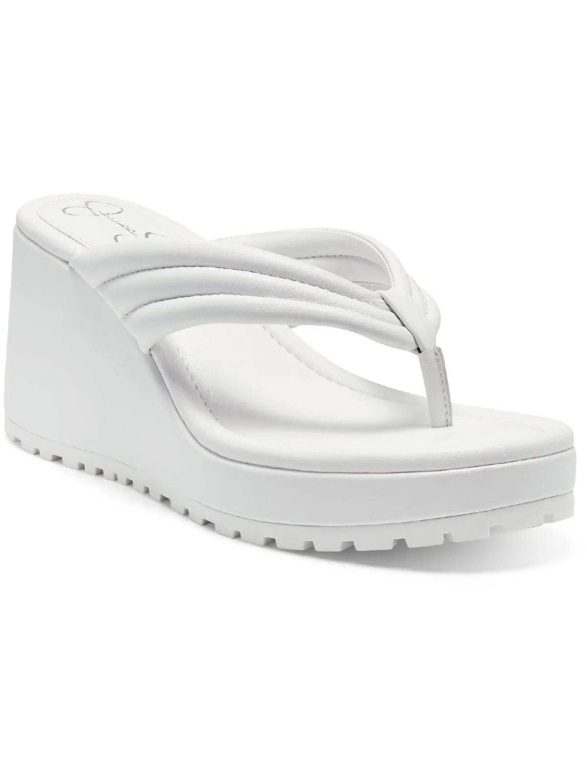 Kemnie Womens Leather Slip On Wedge Sandals