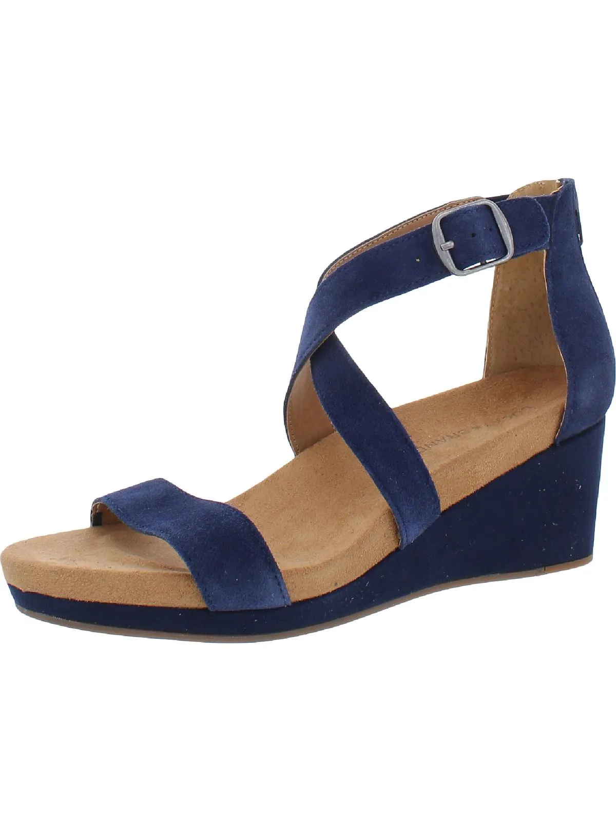Kenadee Womens Suede Strappy Wedge Sandals