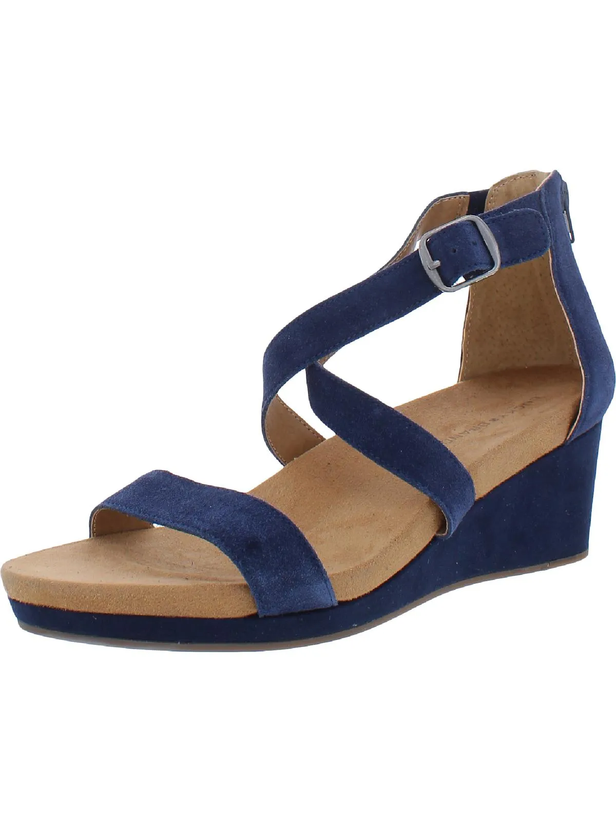 Kenadee Womens Suede Strappy Wedge Sandals