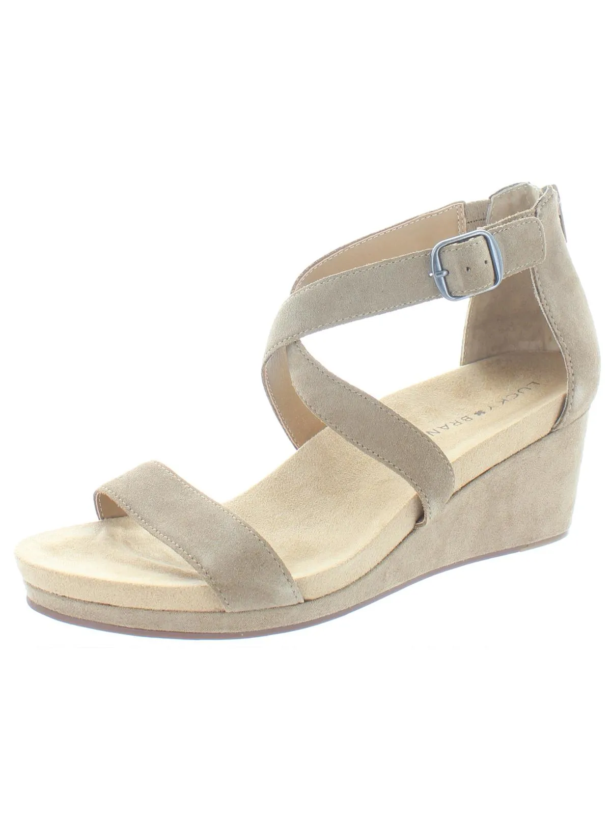 Kenadee Womens Suede Strappy Wedge Sandals
