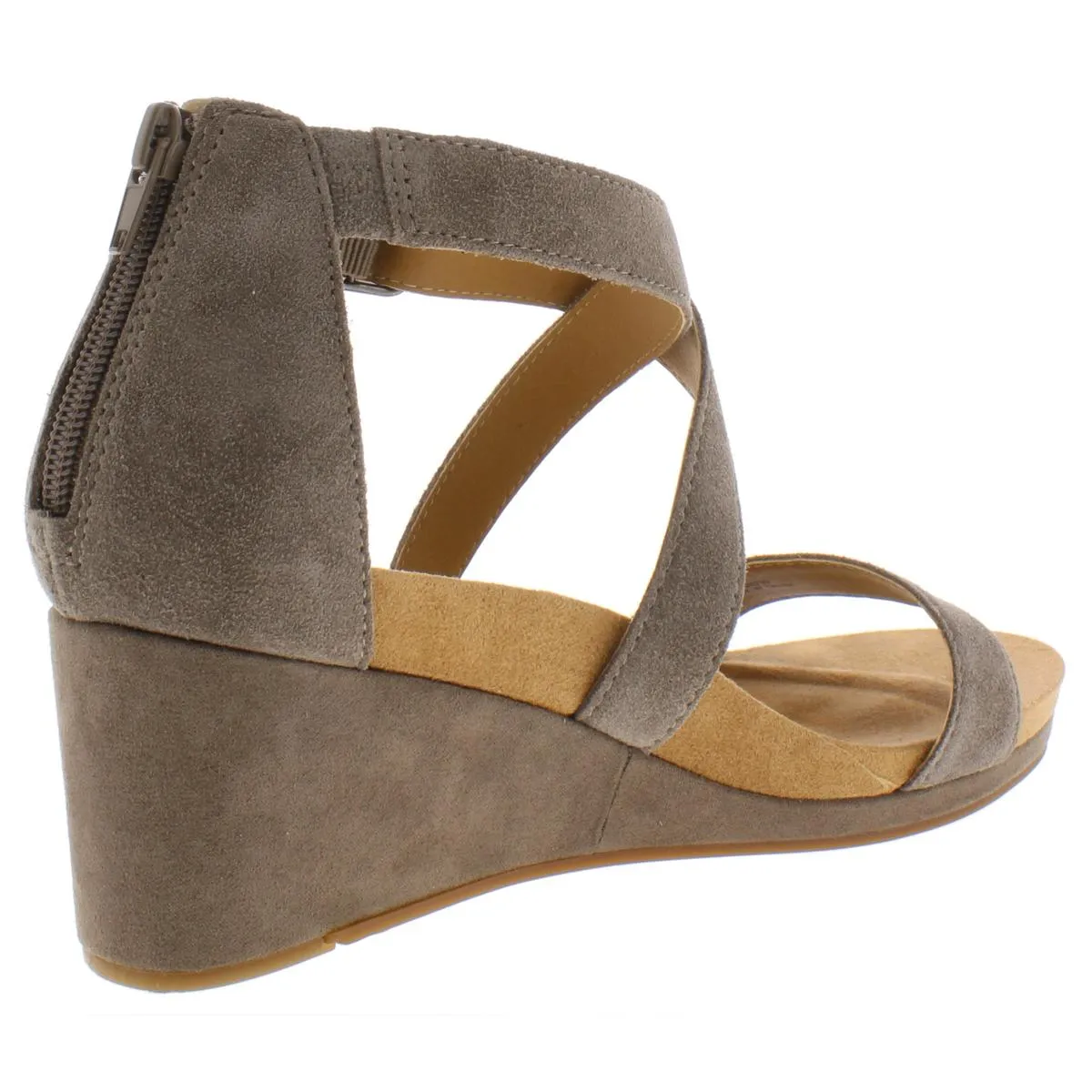 Kenadee Womens Suede Strappy Wedge Sandals