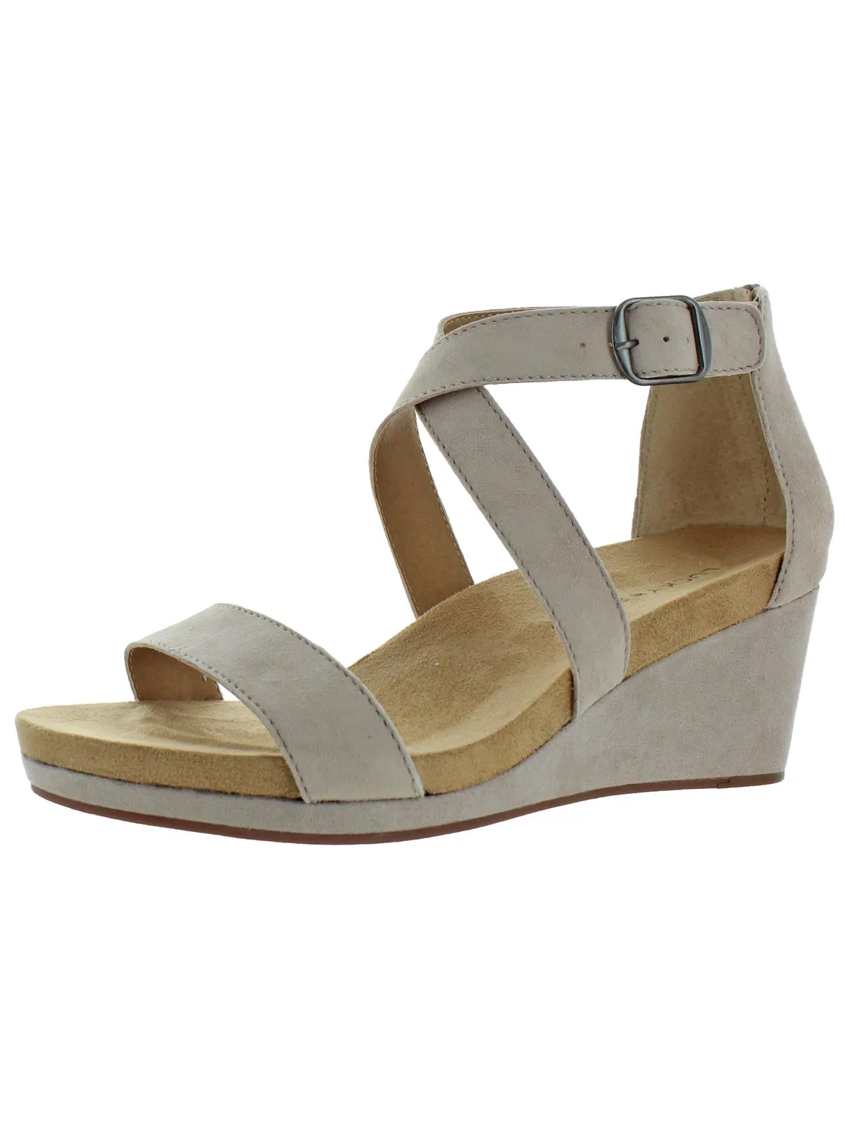 Kenadee Womens Suede Strappy Wedge Sandals