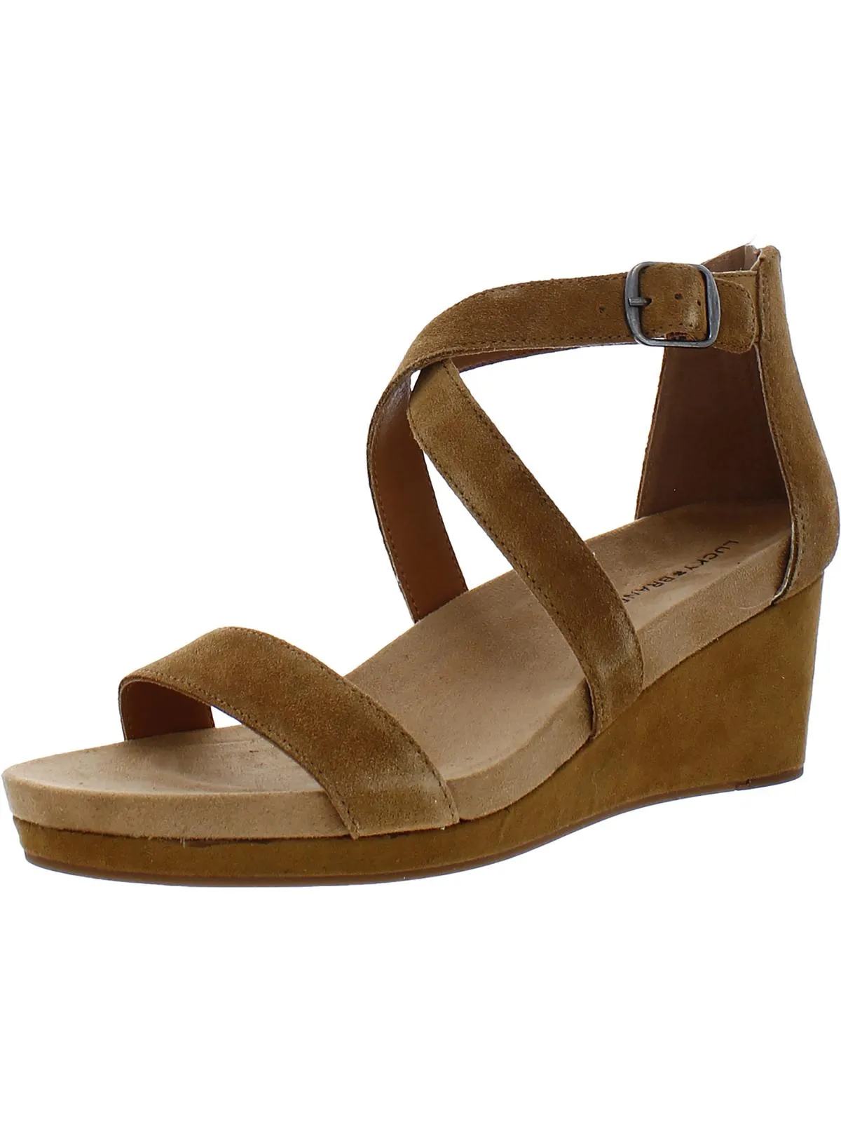 Kenadee Womens Suede Strappy Wedge Sandals