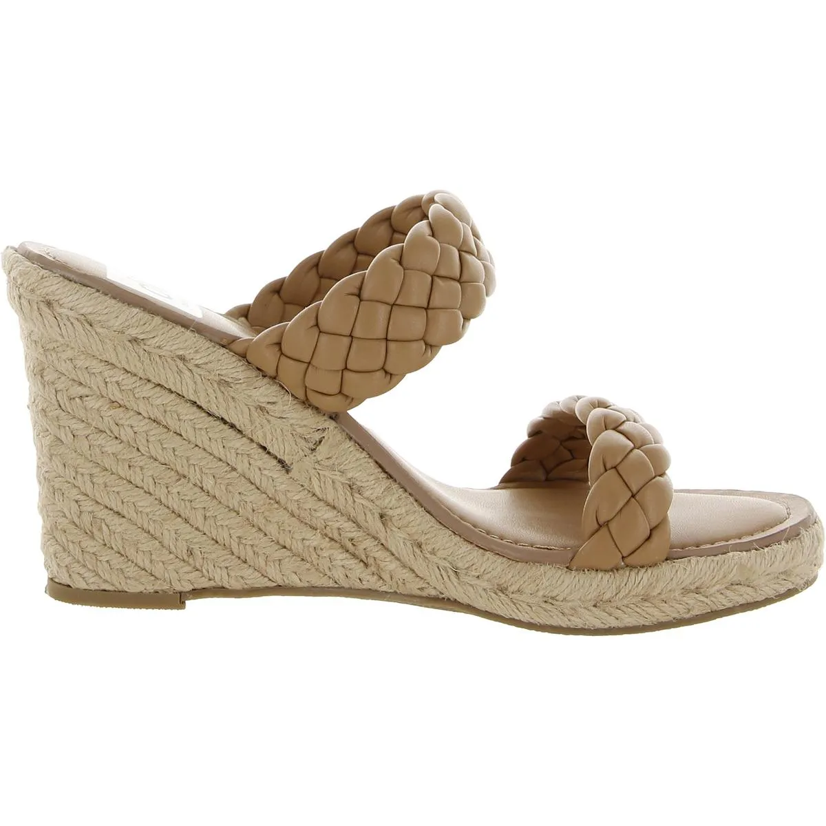 Lagoona Womens Faux Leather Braided Wedge Sandals