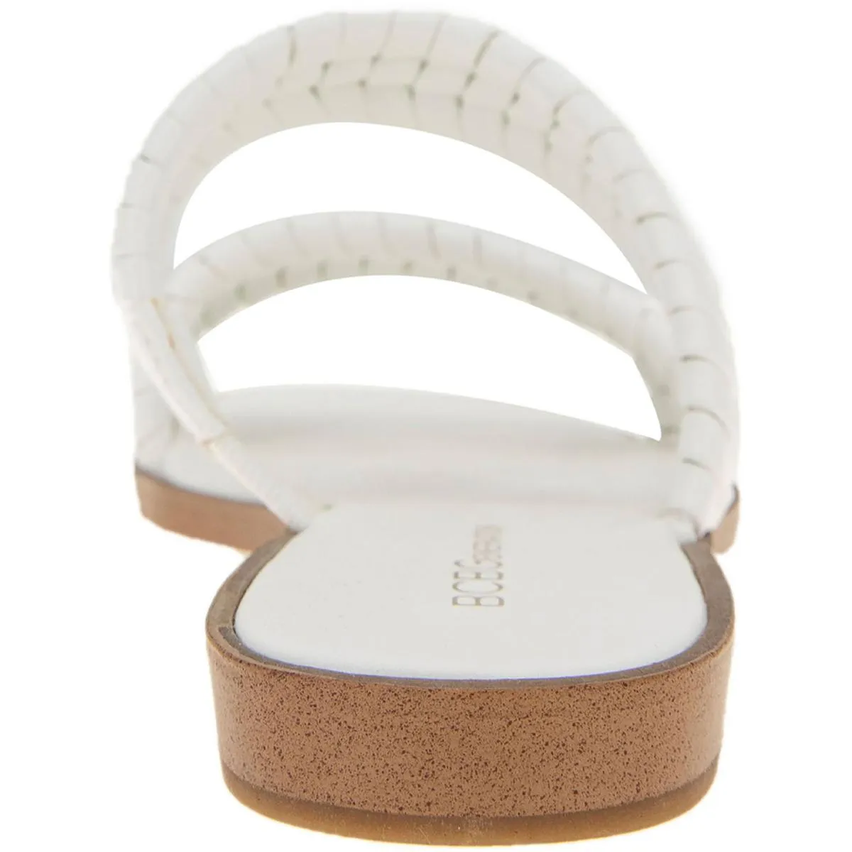 Lara Womens Faux Leather Braided Slide Sandals