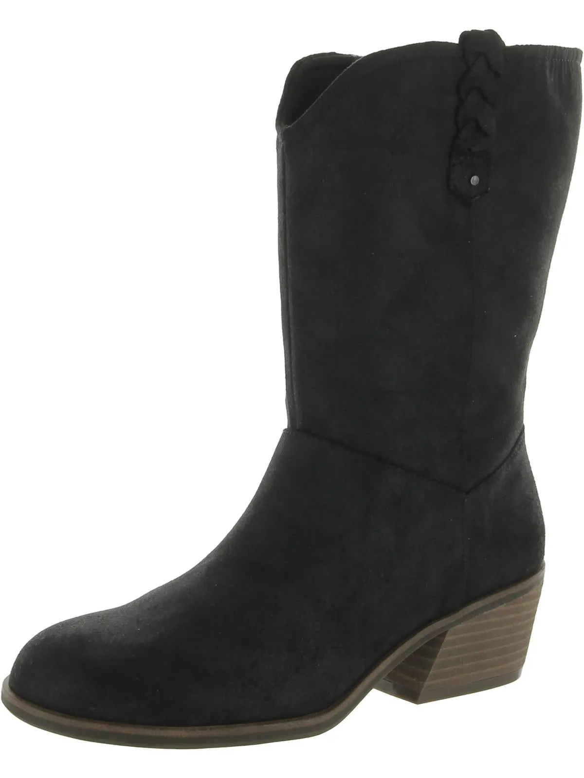 Layla Womens Block Heel Side Zip Mid-Calf Boots