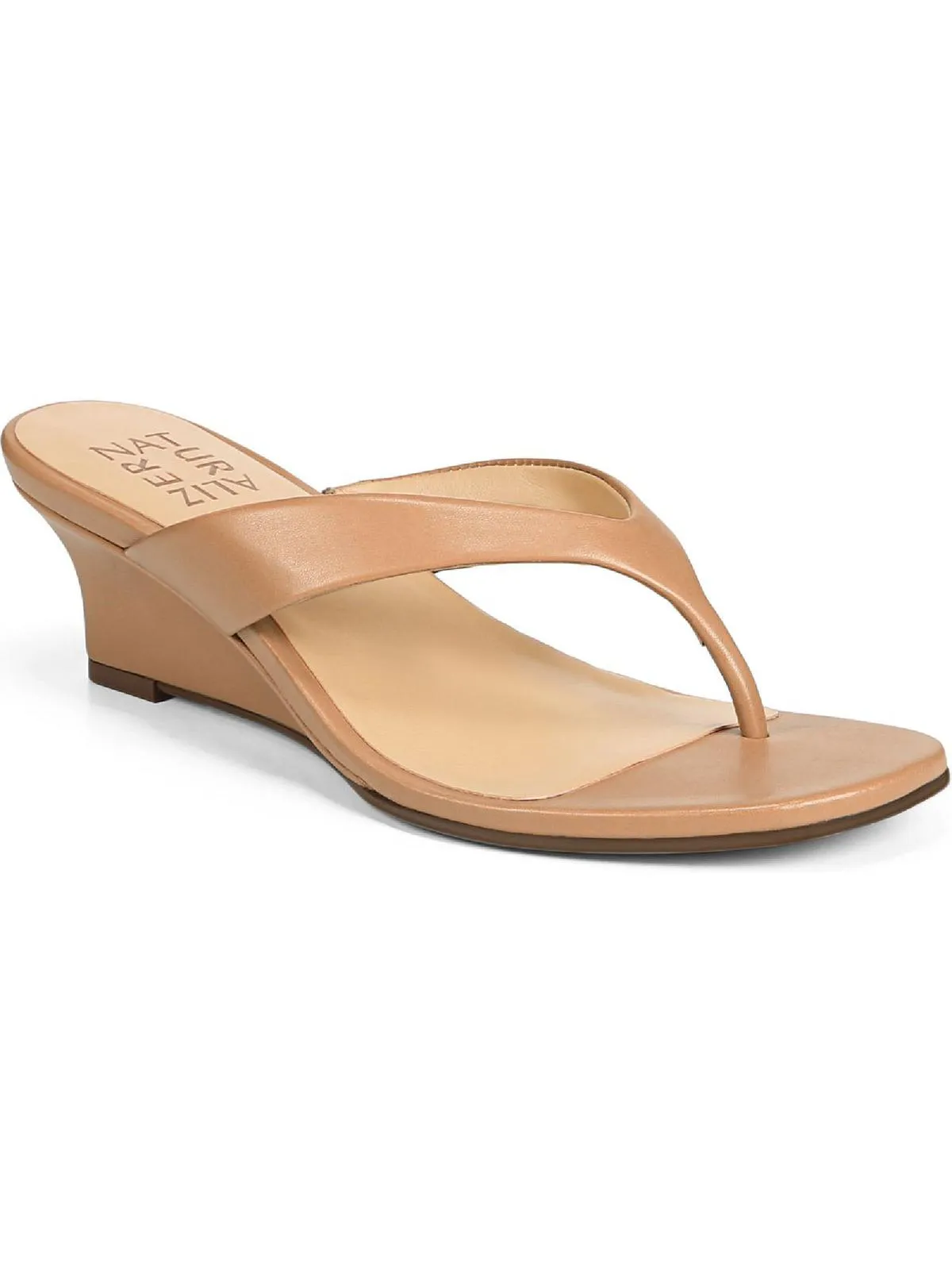 Lenna Womens Leather Slip On Wedge Sandals
