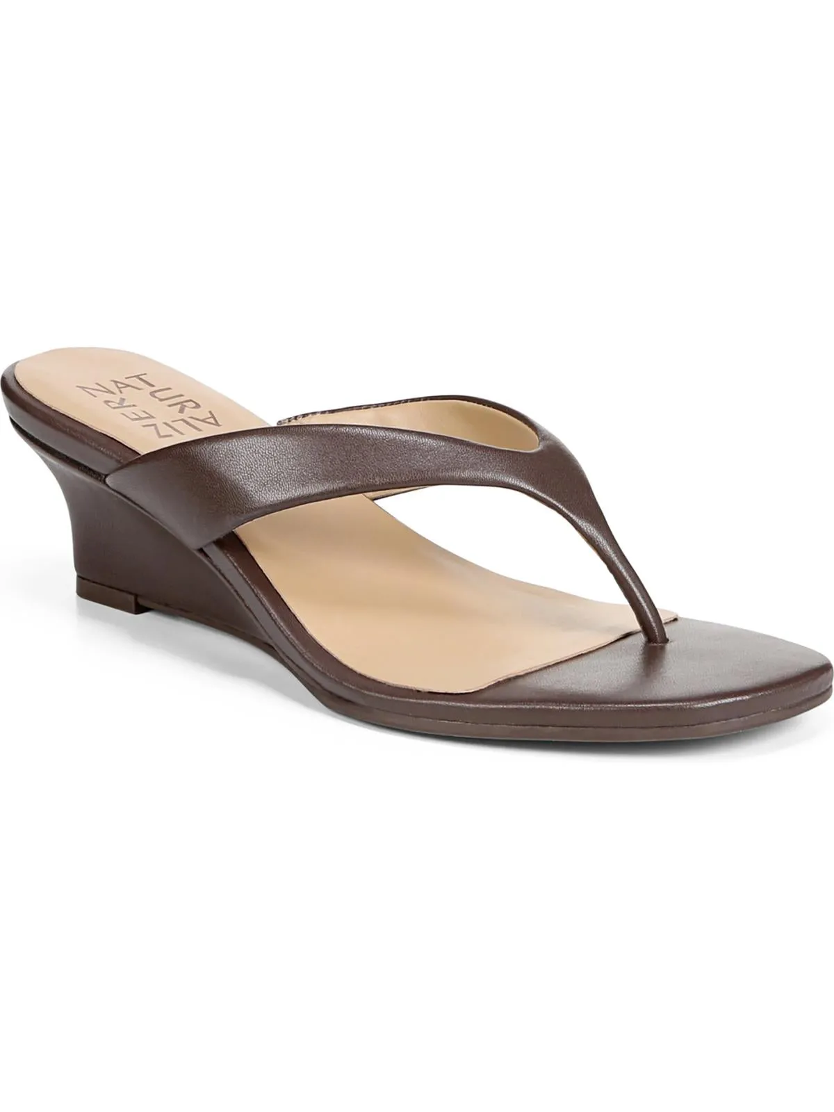 Lenna Womens Leather Slip On Wedge Sandals