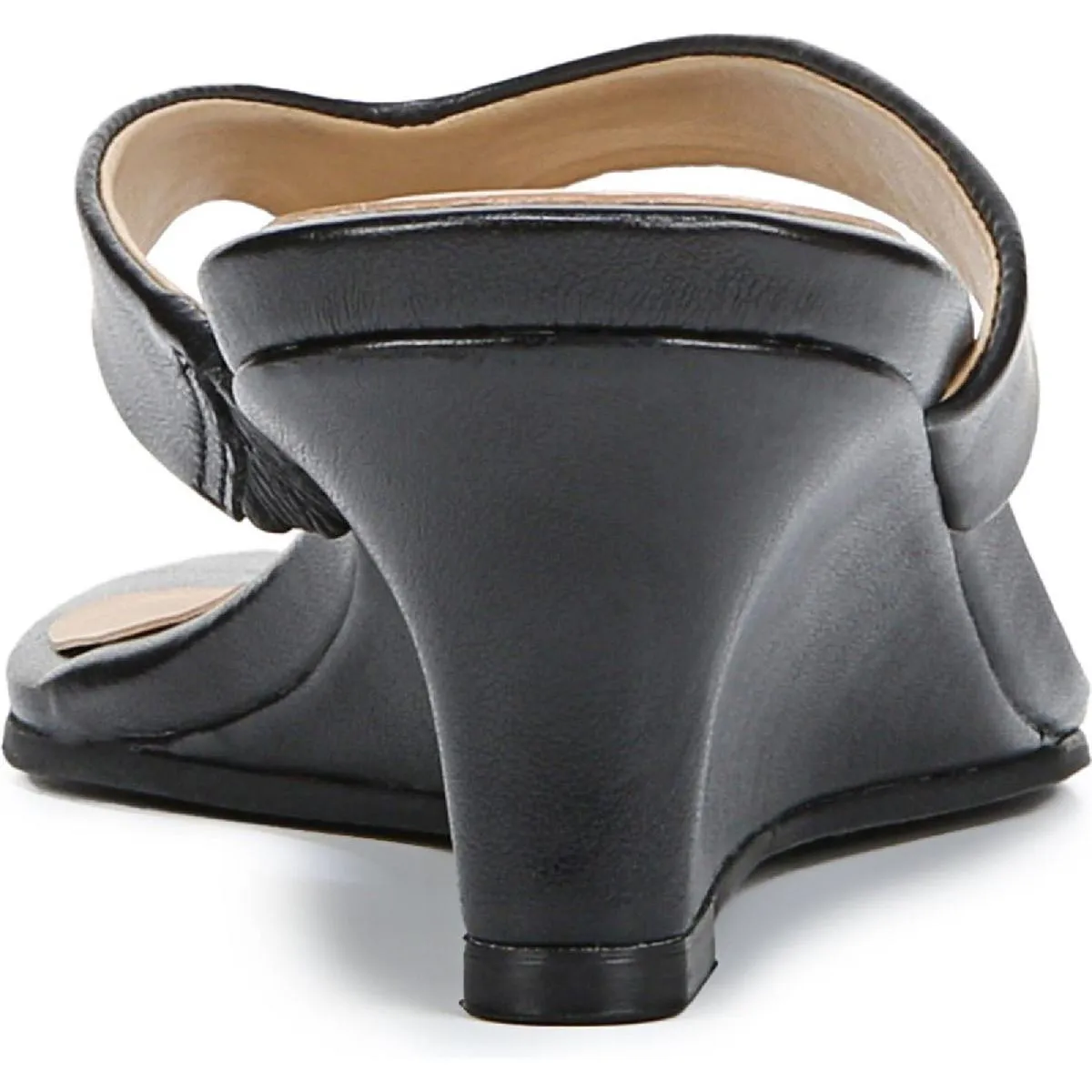 Lenna Womens Leather Slip On Wedge Sandals