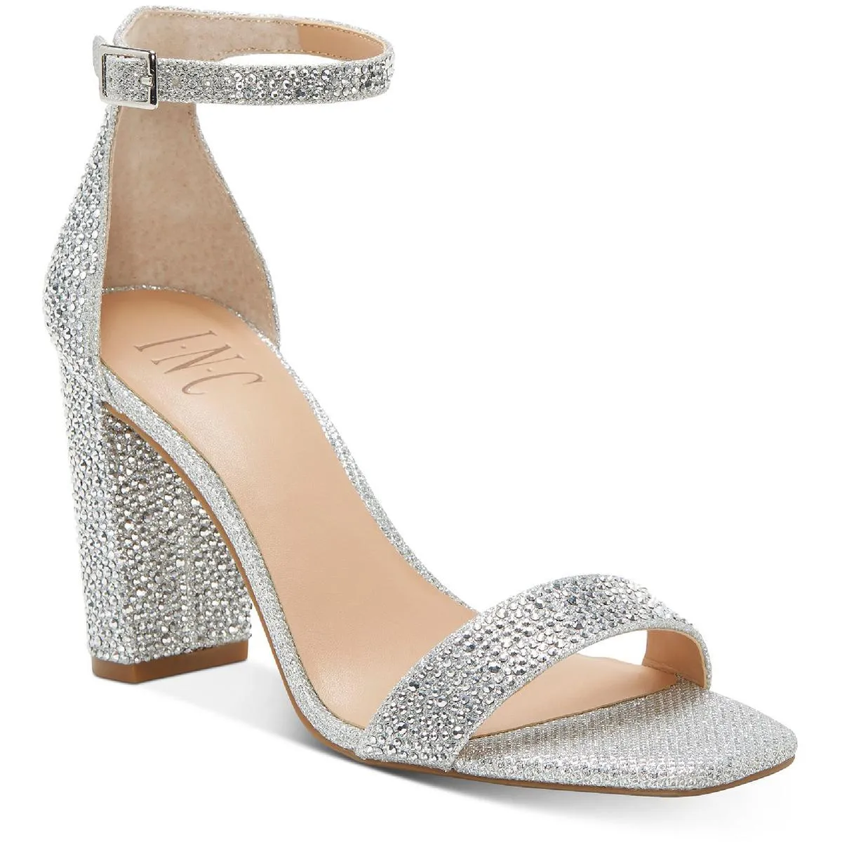 Lexini 2 Womens Rhinestone Heel Sandals