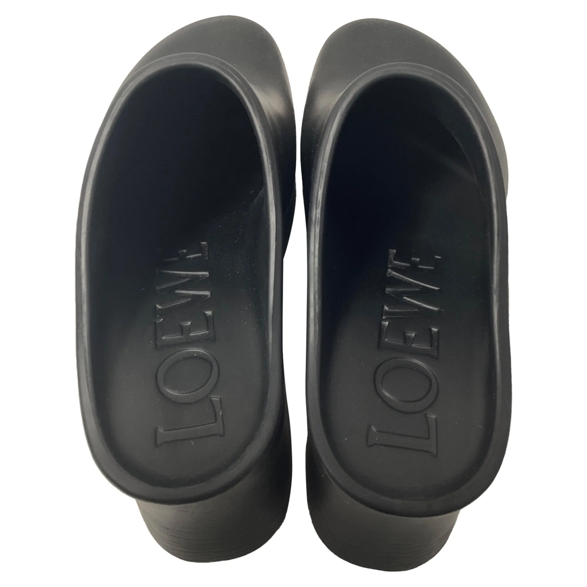 Loewe Terra Foam Platform Clogs in Black Rubber
