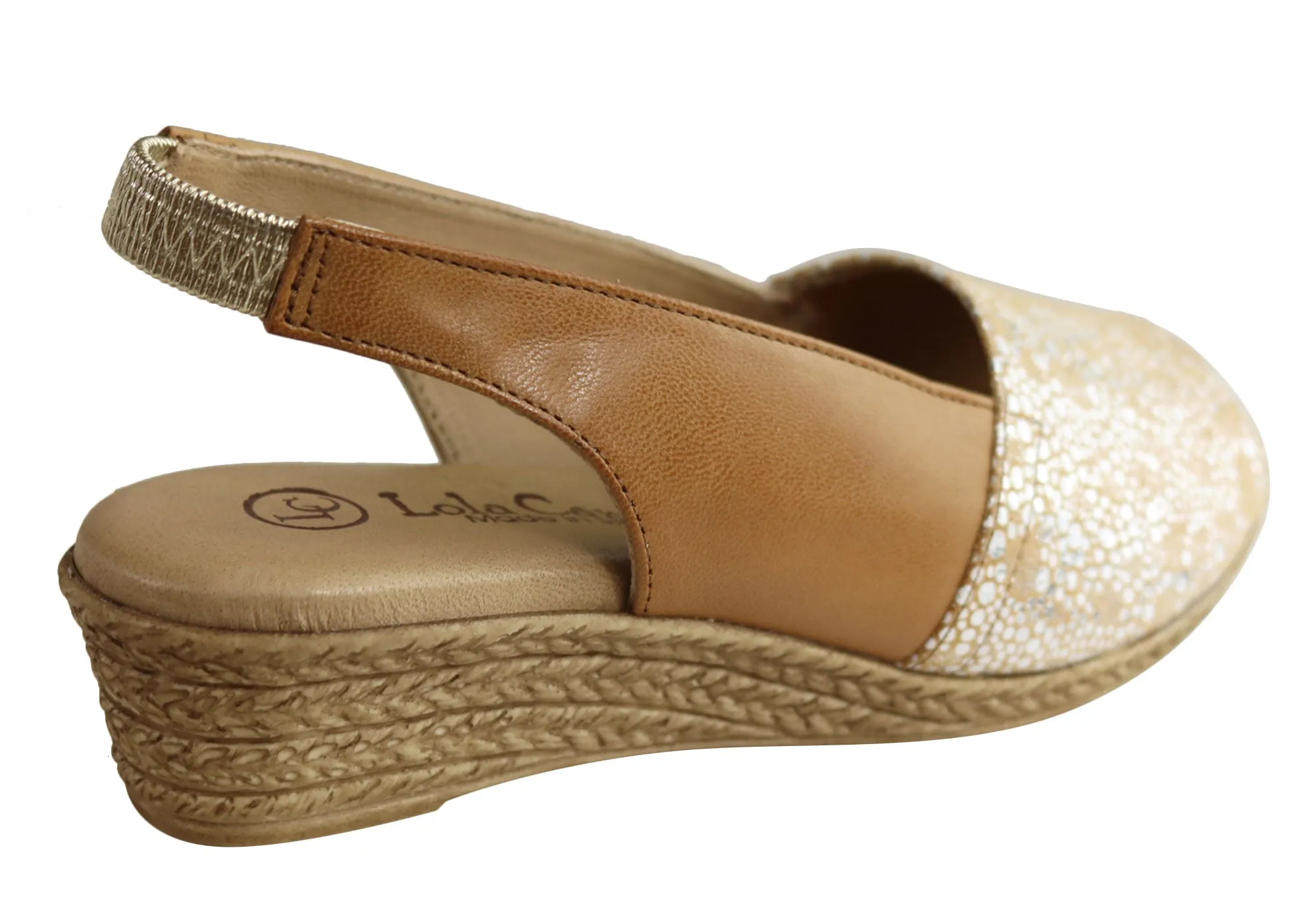 Lola Canales Lulu Womens Comfort Leather Wedge Sandals Made In Spain Lola Canales Shoes