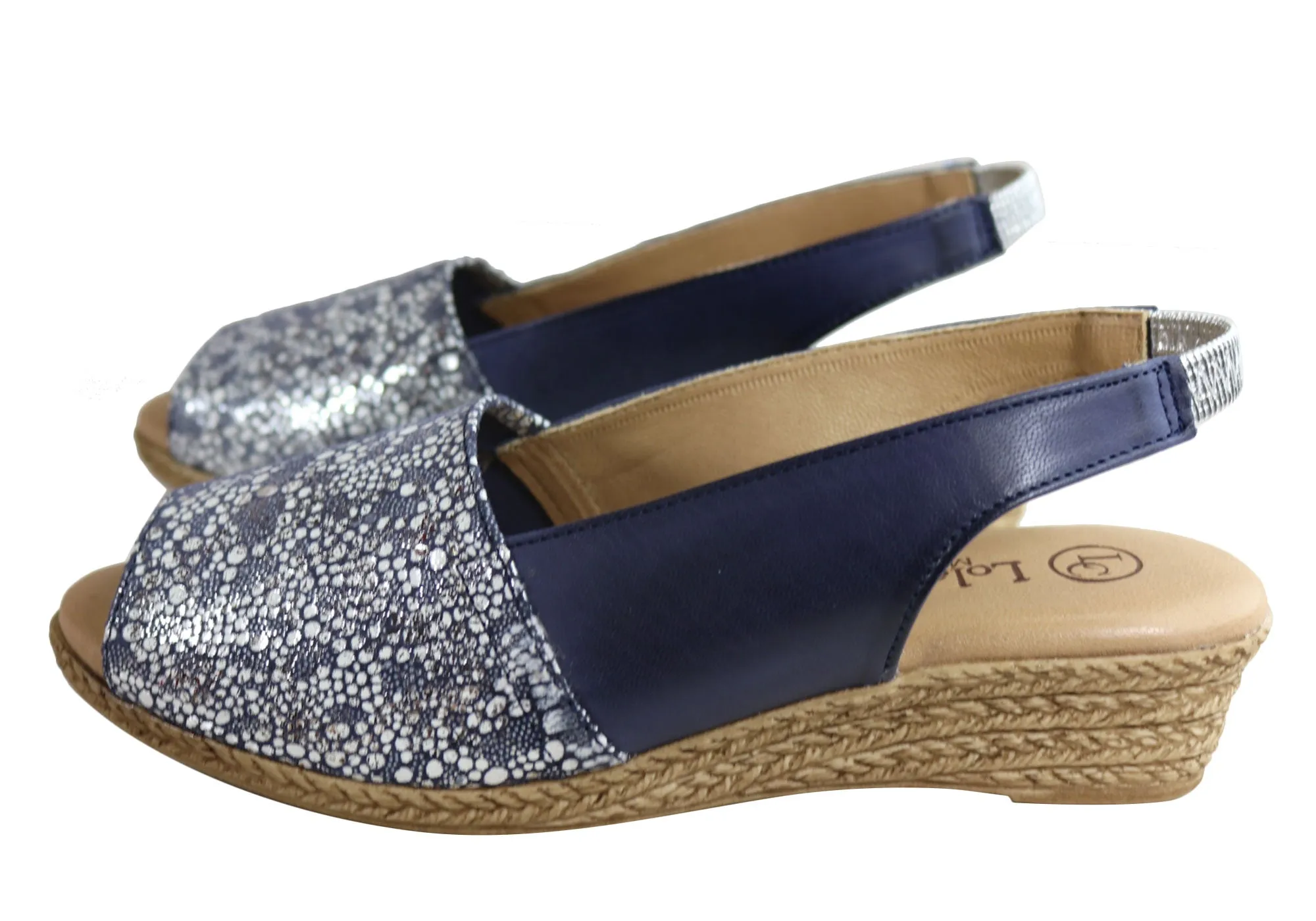 Lola Canales Lulu Womens Comfort Leather Wedge Sandals Made In Spain Lola Canales Shoes