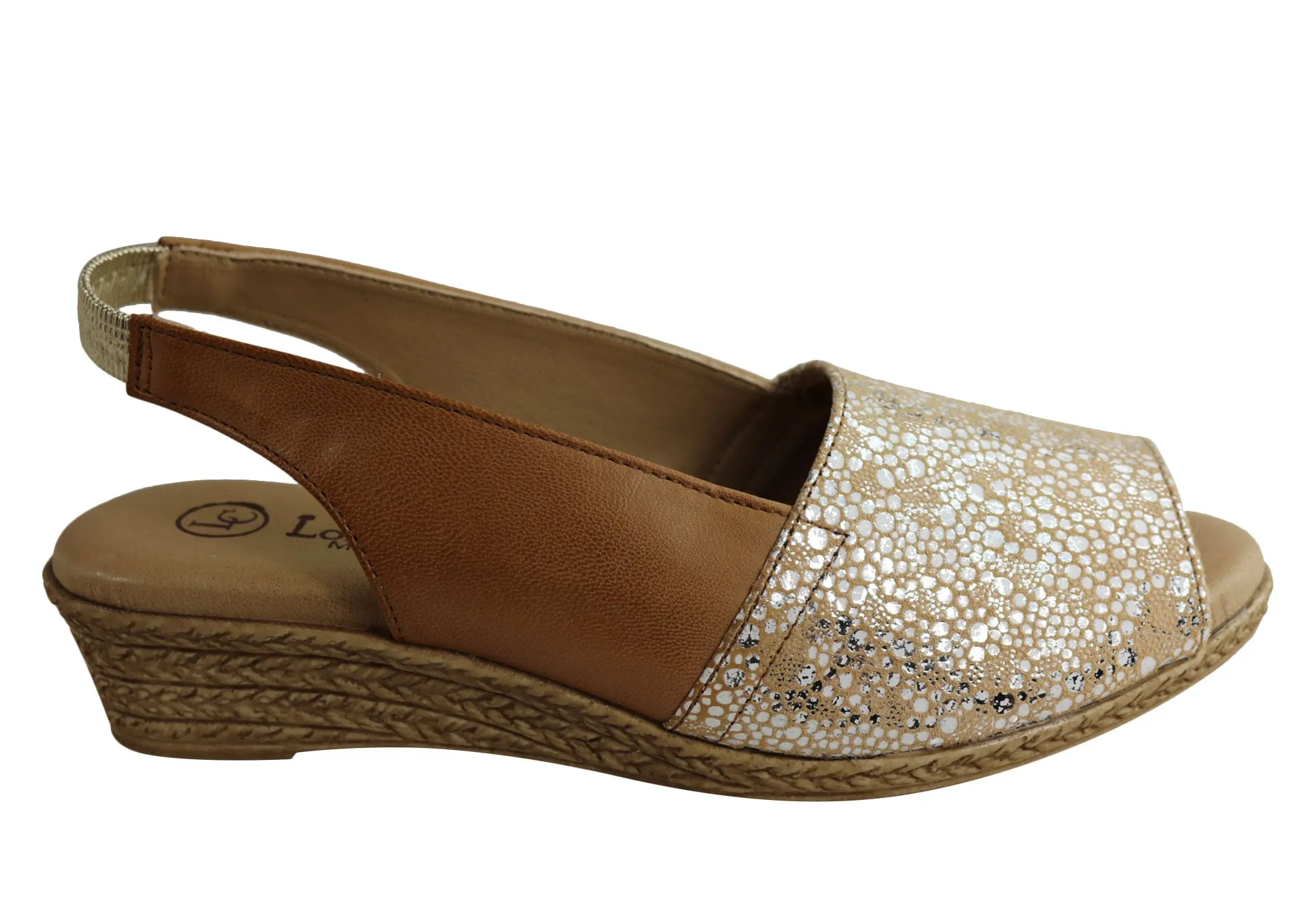 Lola Canales Lulu Womens Comfort Leather Wedge Sandals Made In Spain Lola Canales Shoes
