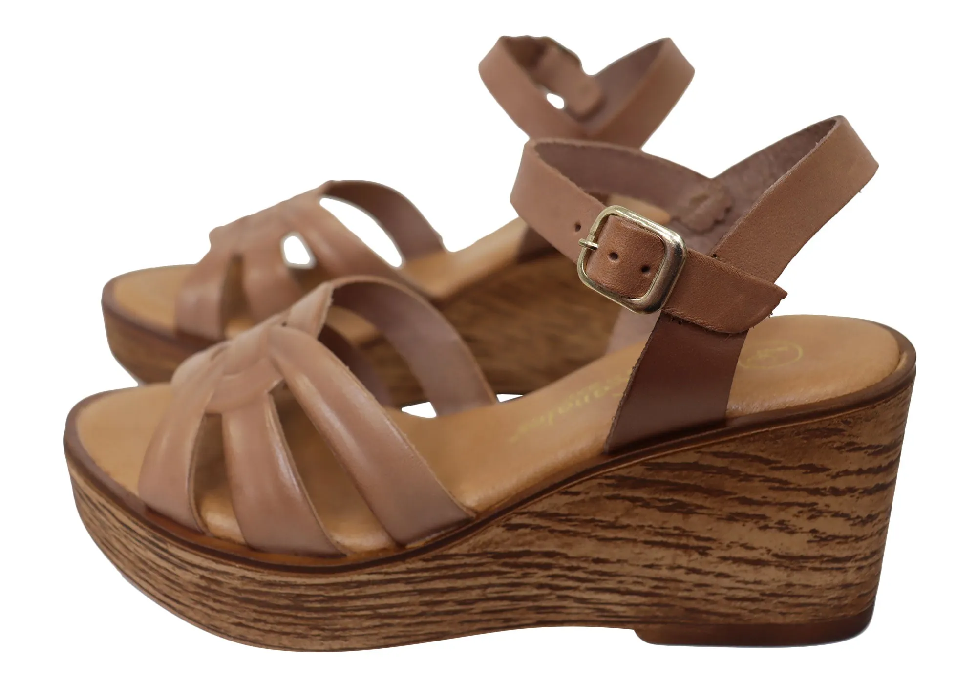 Lola Canales Moment Womens Spanish Leather Wedge Sandals Lola Canales Shoes