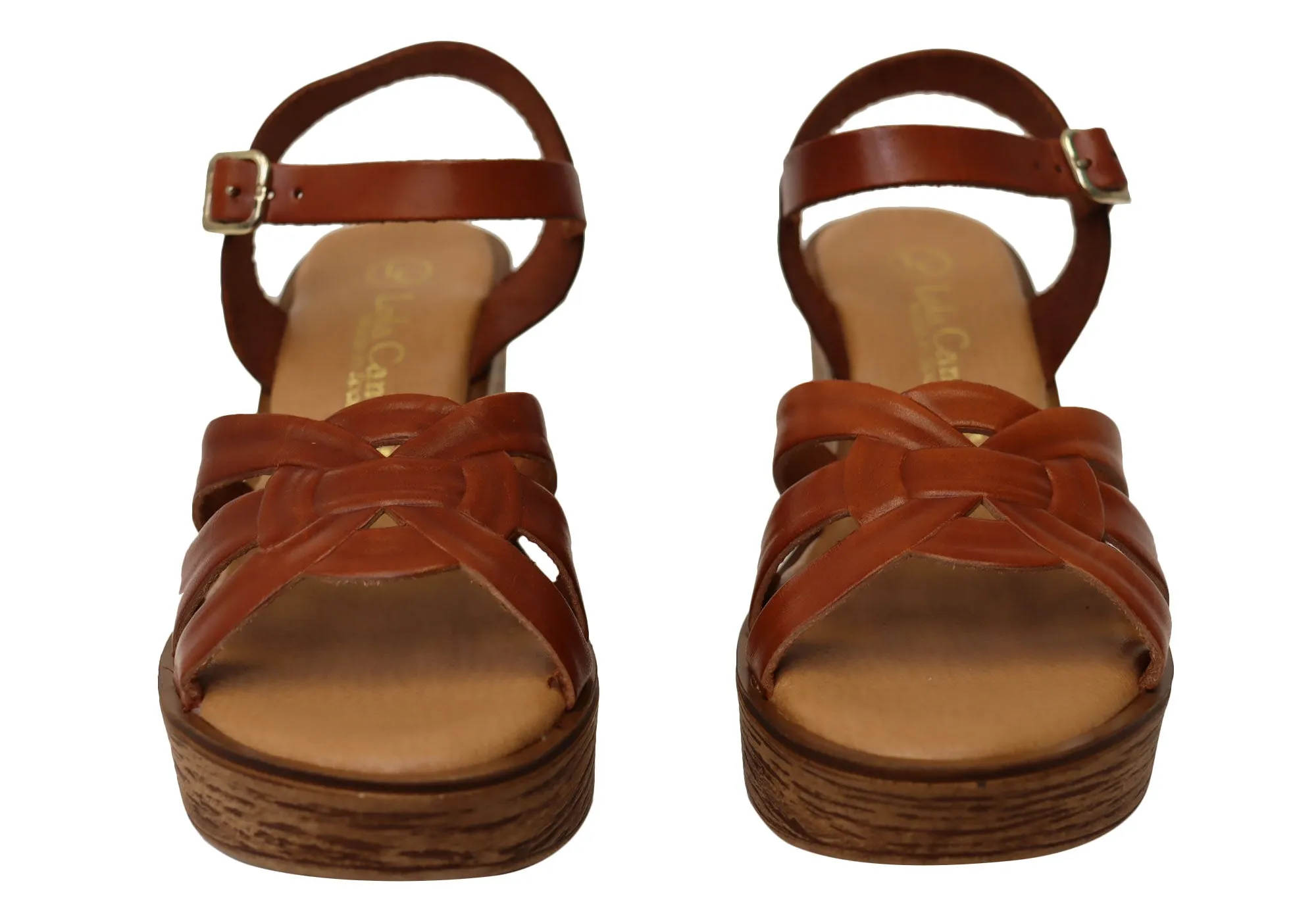 Lola Canales Moment Womens Spanish Leather Wedge Sandals Lola Canales Shoes
