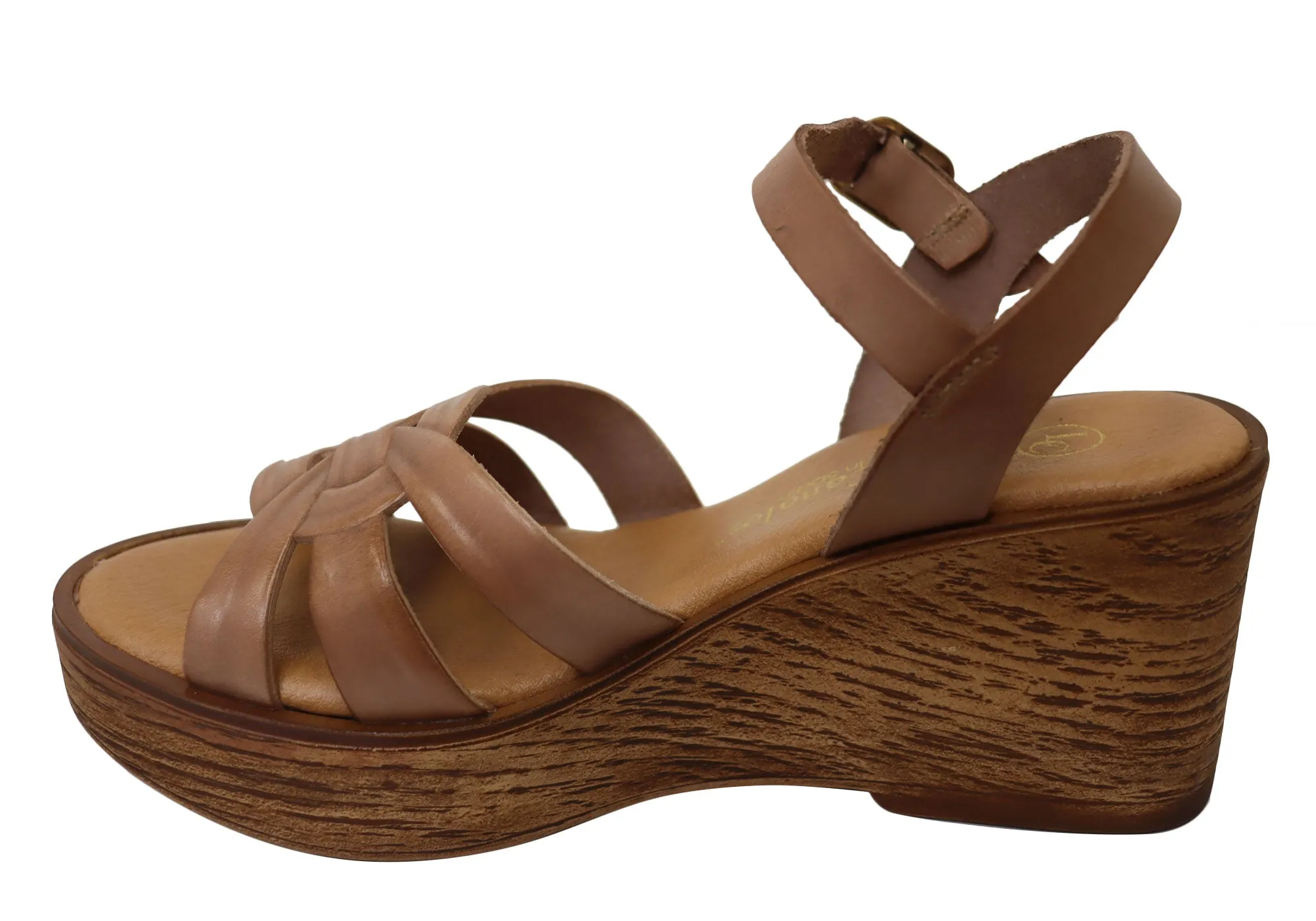 Lola Canales Moment Womens Spanish Leather Wedge Sandals Lola Canales Shoes