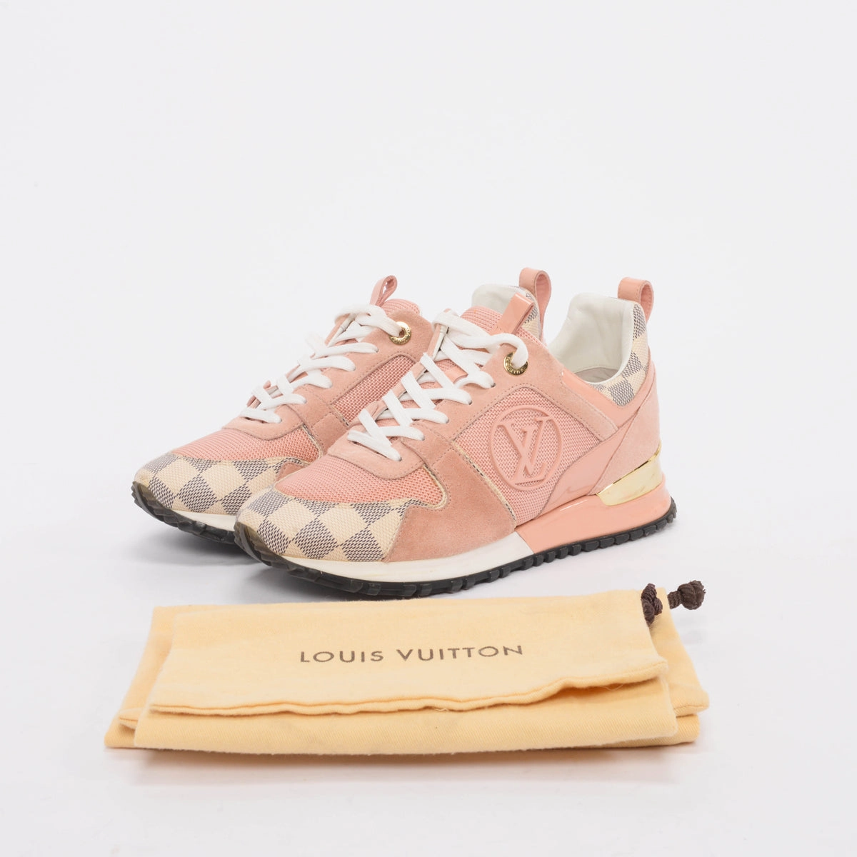 Louis Vuitton Pink Damier Azur Run Away Sneakers 37