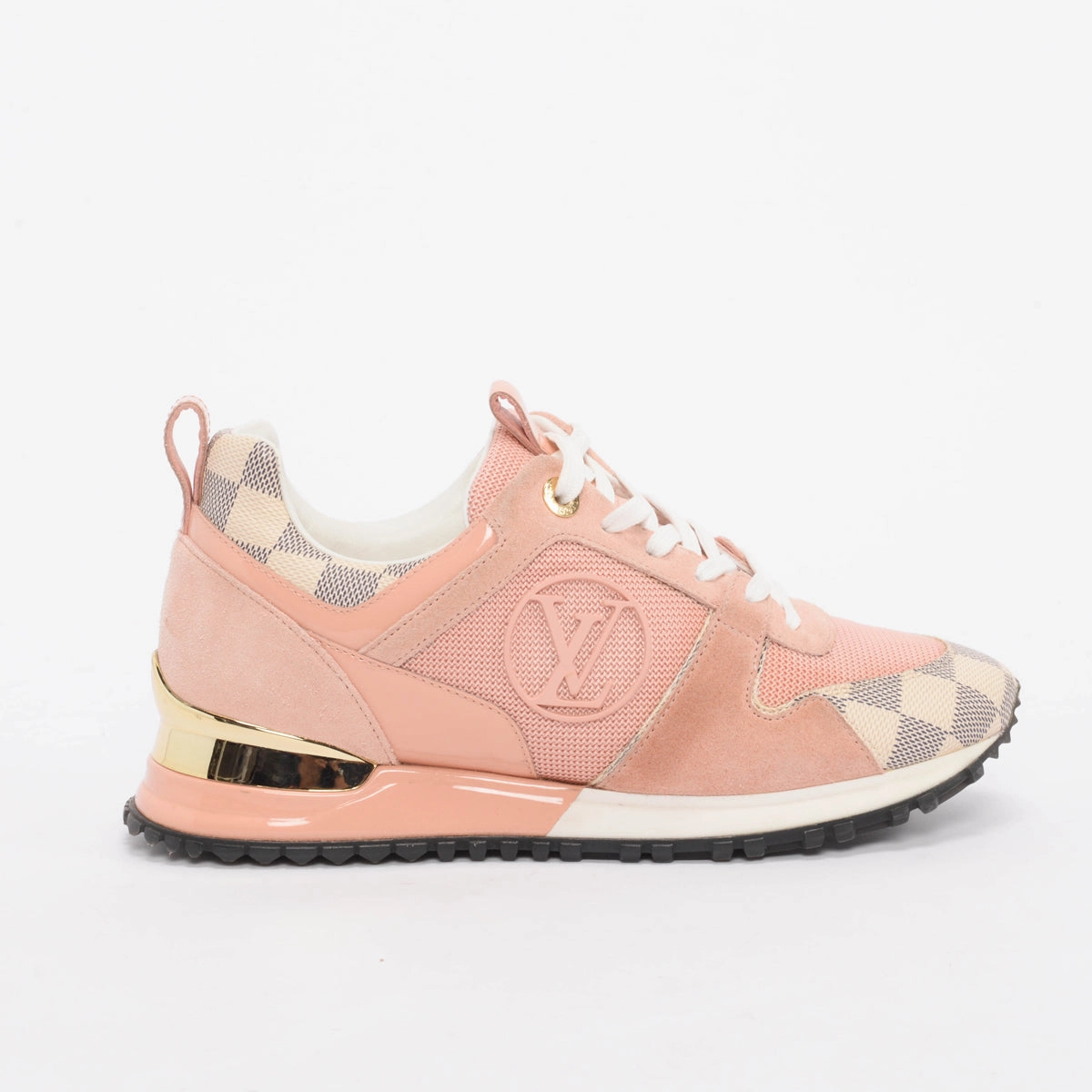 Louis Vuitton Pink Damier Azur Run Away Sneakers 37