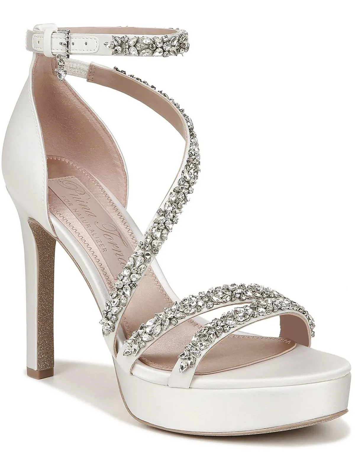 Love Womens Satin Jeweled Platform Sandals