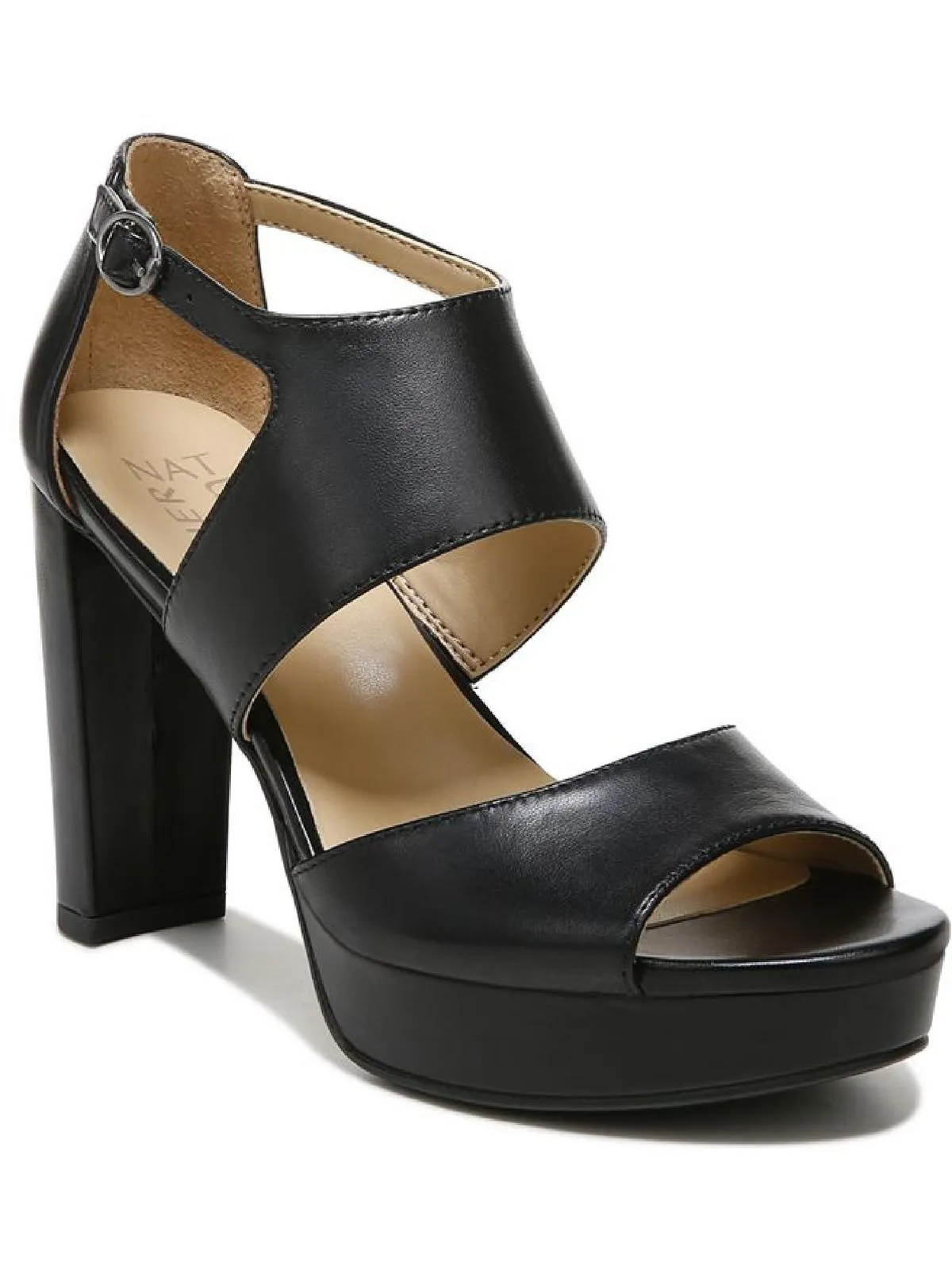 Mae Womens Leather Ankle Strap Platform Sandals