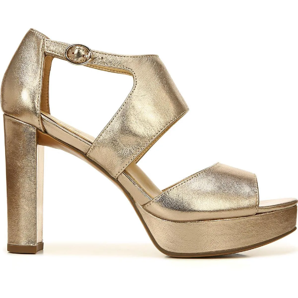 Mae Womens Leather Ankle Strap Platform Sandals